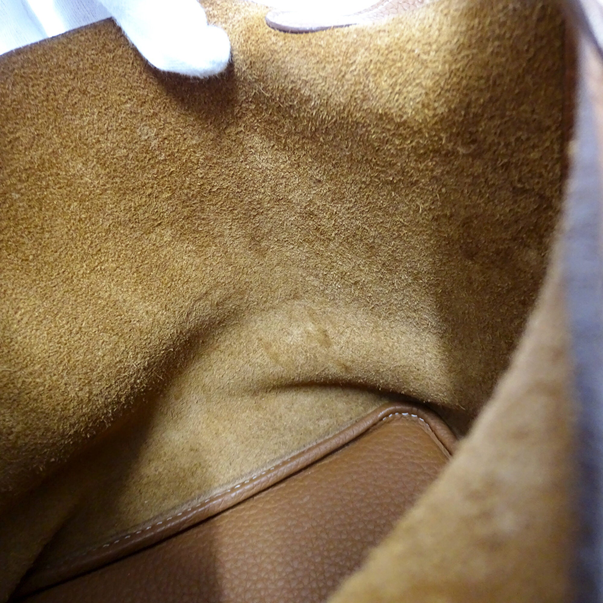 Hermes Brown Taurillon Clemence Leather Handbag Tote Bag (Pre-Owned)