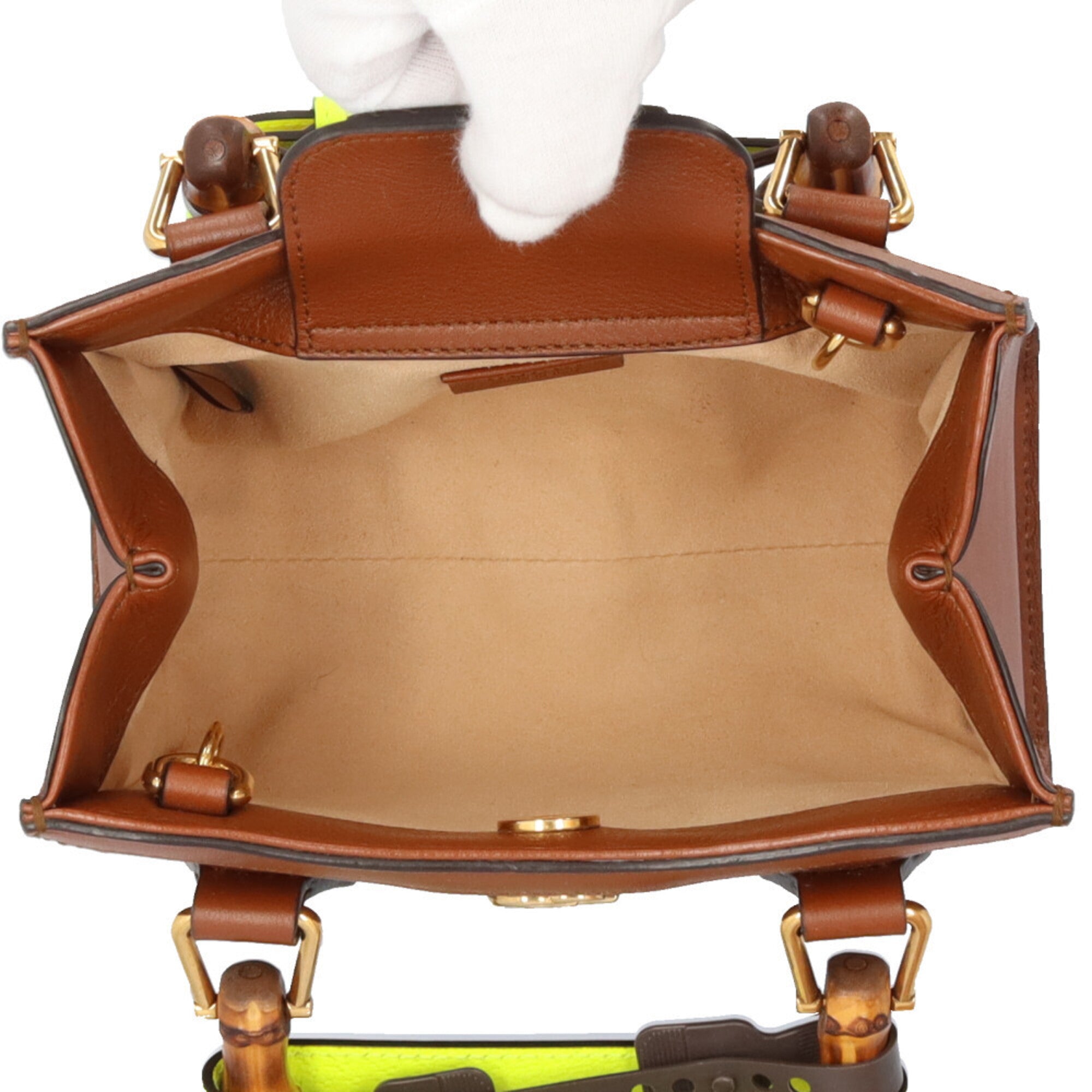 Gucci Brown Leather Shoulder Bag Tote Bag (Pre-Owned)