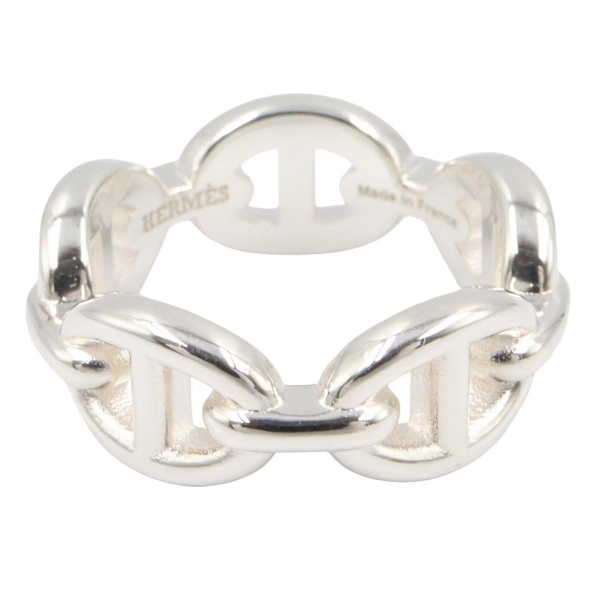 Hermes Silver Silver 925 Band Ring (Pre-Owned)