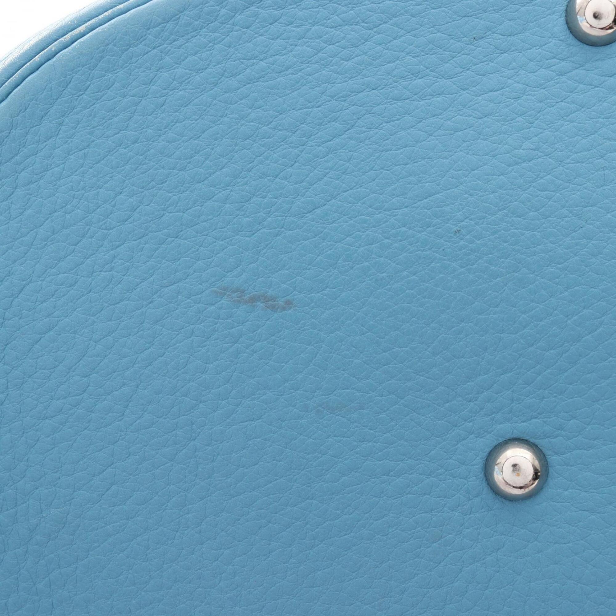 Hermes Blue Taurillon Clemence Leather Handbag (Pre-Owned)