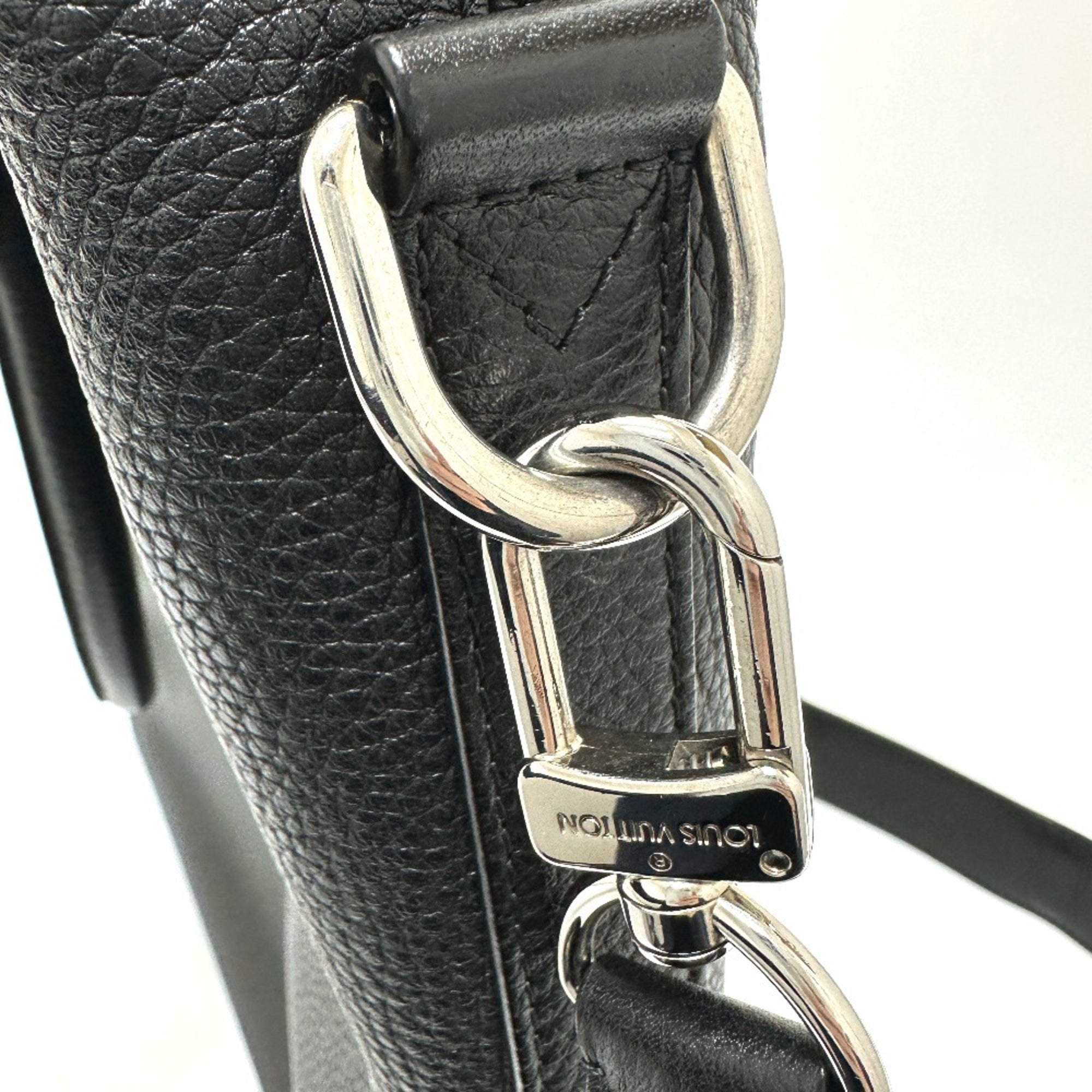 Louis Vuitton Black Leather Tote Bag (Pre-Owned)