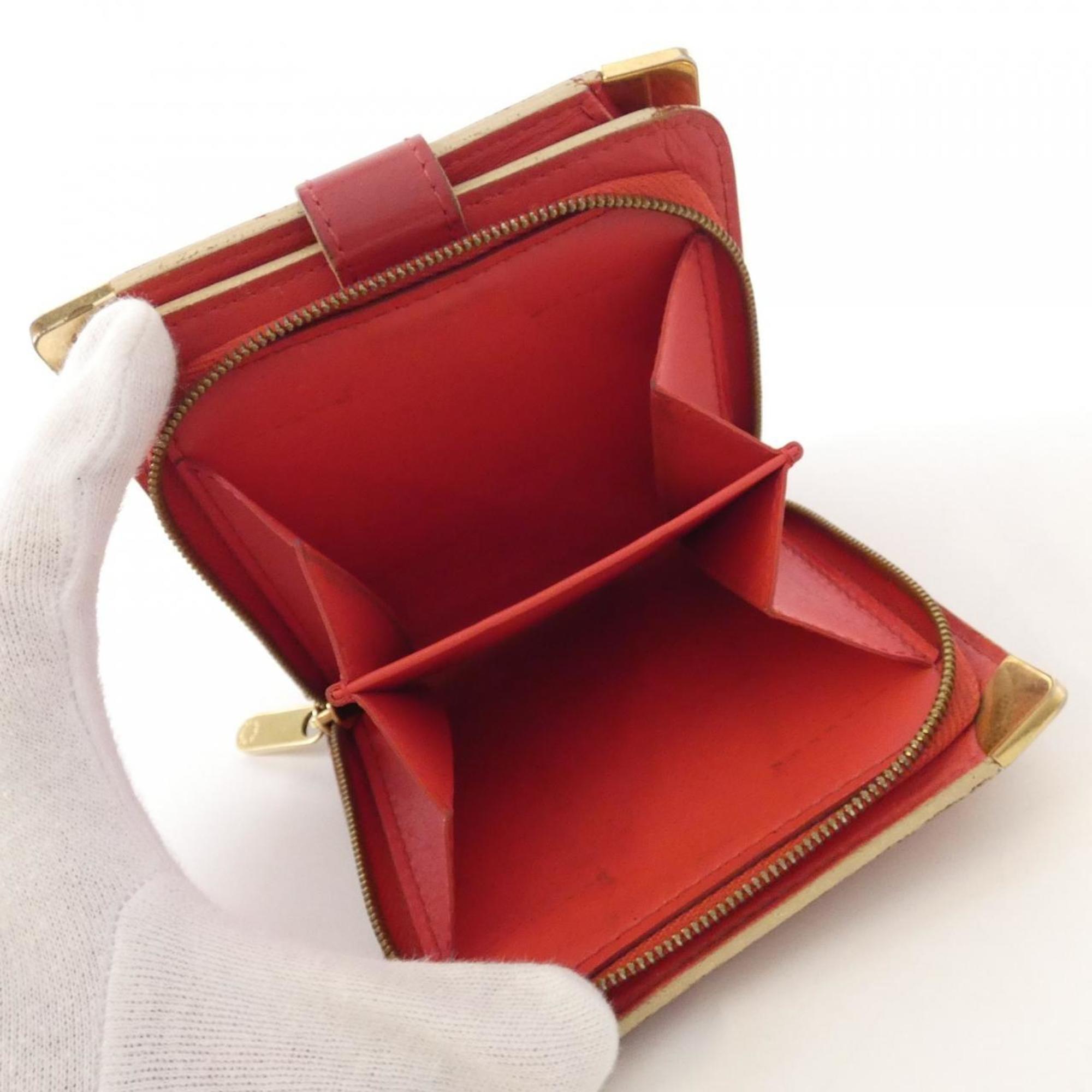 Louis Vuitton Red Color Leather Wallet (Bi-Fold) (Pre-Owned)