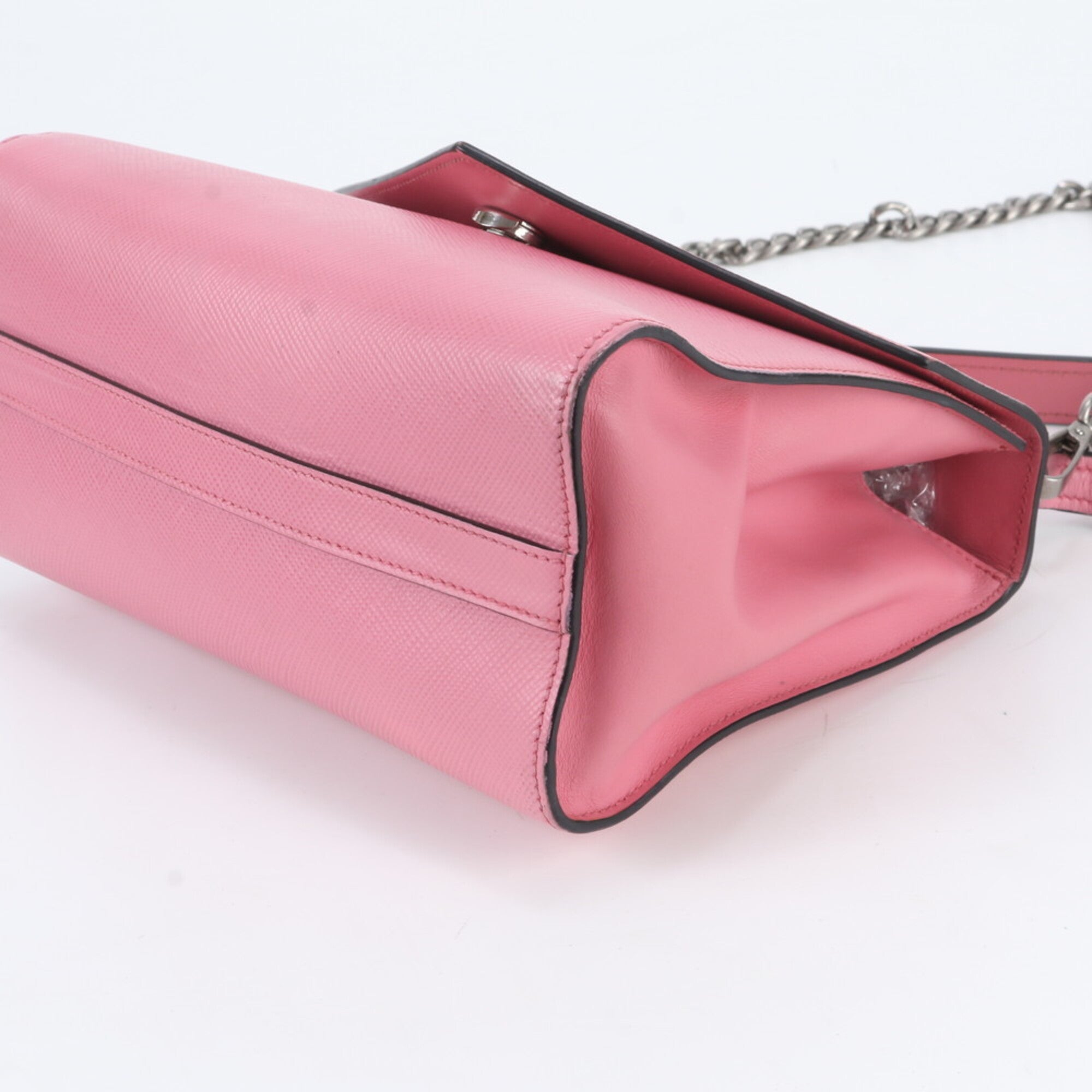 Prada Pink Leather Handbag Shoulder Bag Tote Bag (Pre-Owned)
