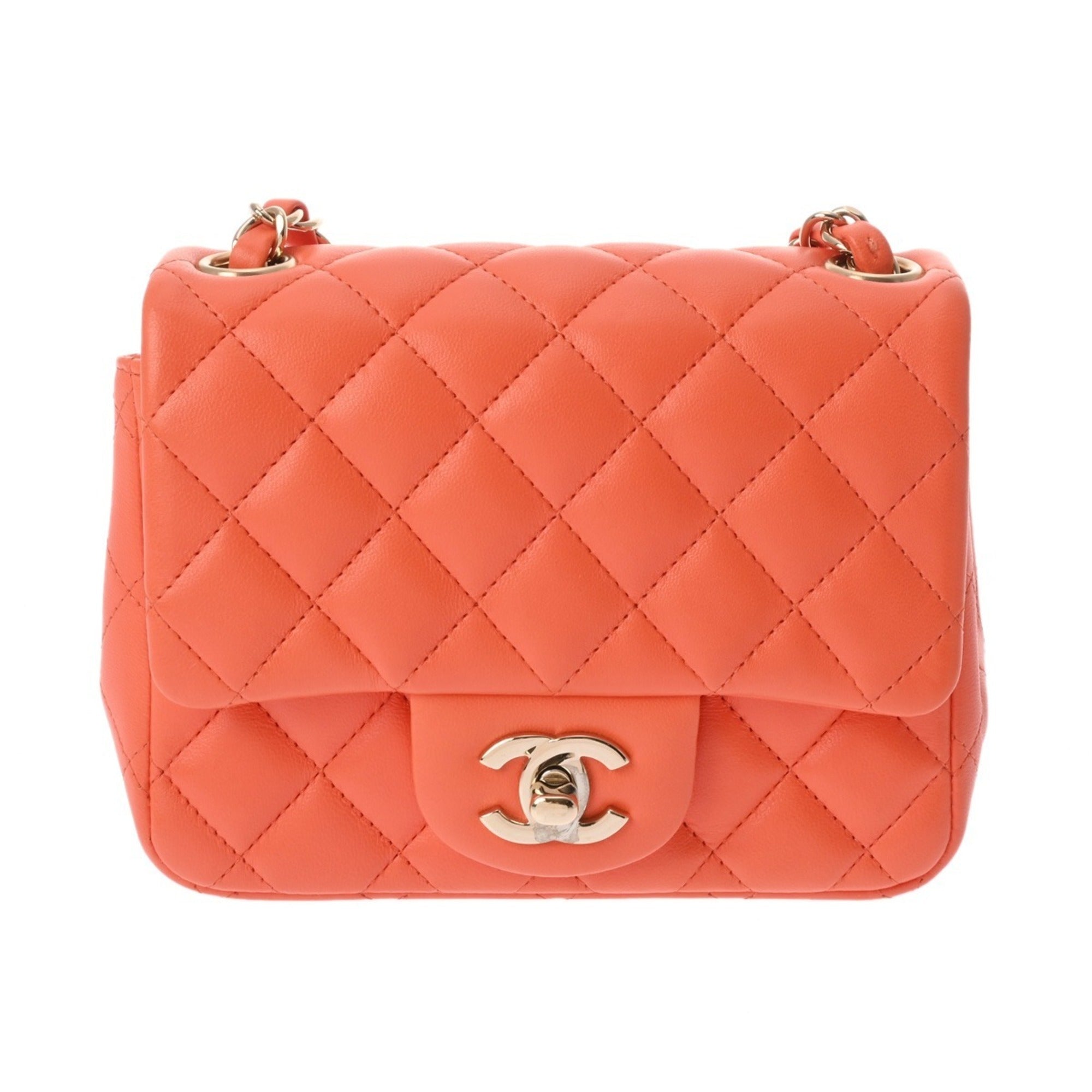 Chanel Orange Leather Shoulder Bag (Pre-Owned)