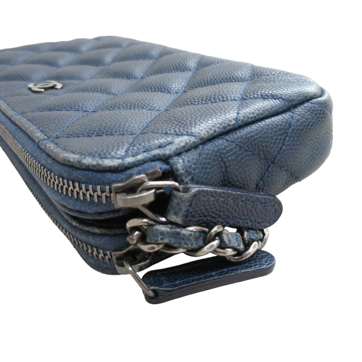 Chanel Navy Grained Calfskin Shoulder Bag (Pre-Owned)