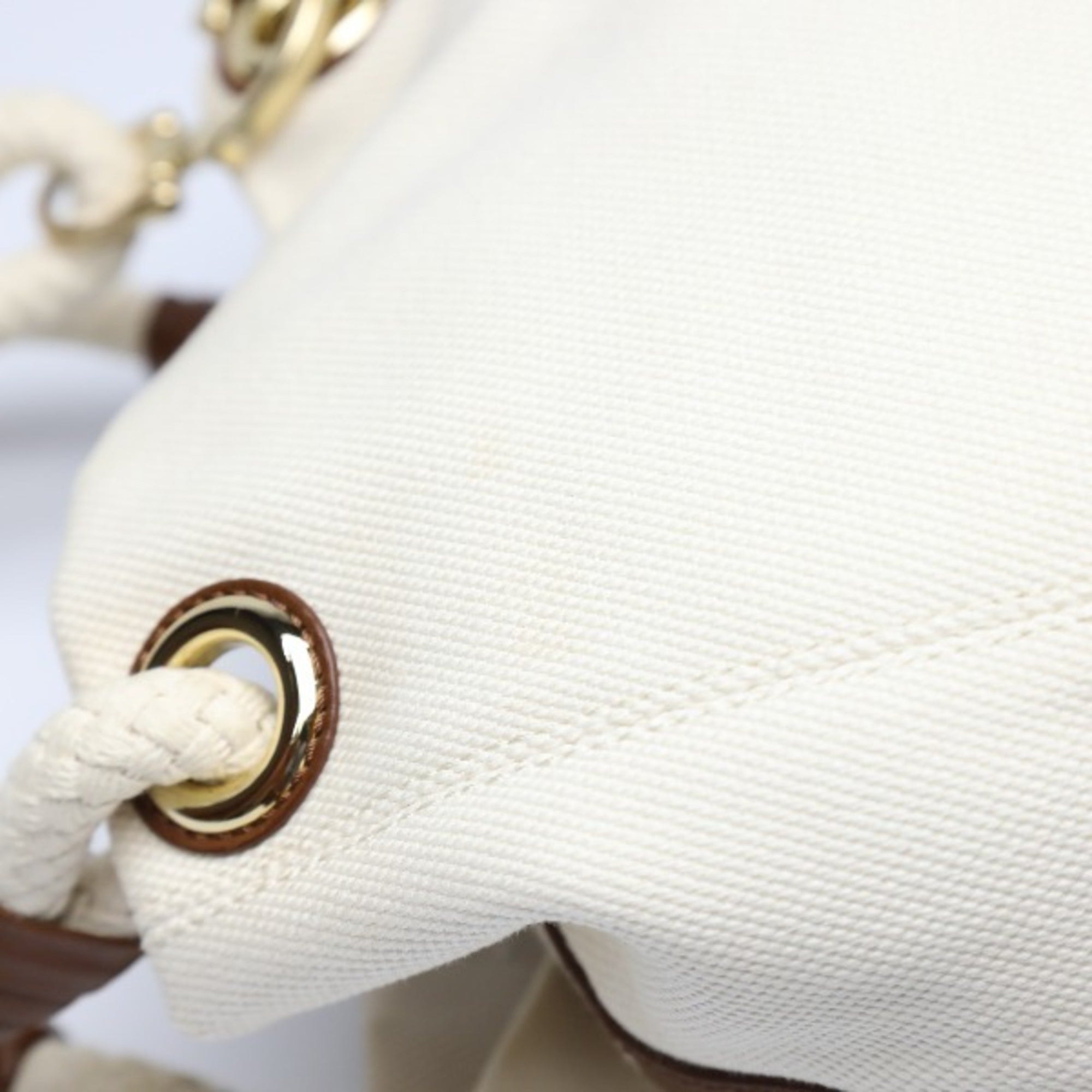 Michael Kors Brown White Canvas Tote Bag (Pre-Owned)