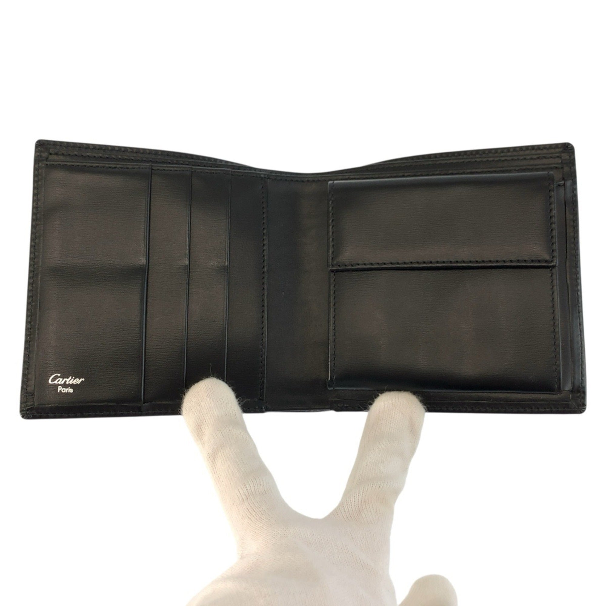 Cartier Black Leather Wallet (Bi-Fold) (Pre-Owned)