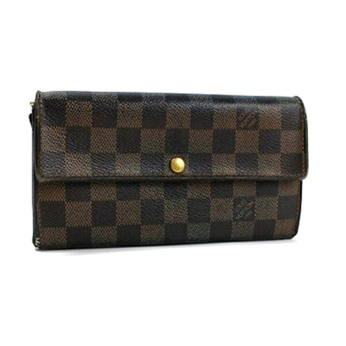 Louis Vuitton Brown Damier Canvas Long Wallet (Bi-Fold) (Pre-Owned)