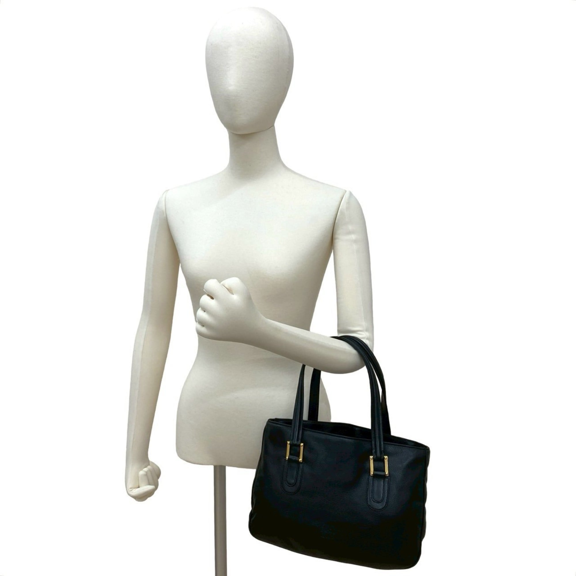 Loewe Black Leather Handbag Tote Bag (Pre-Owned)