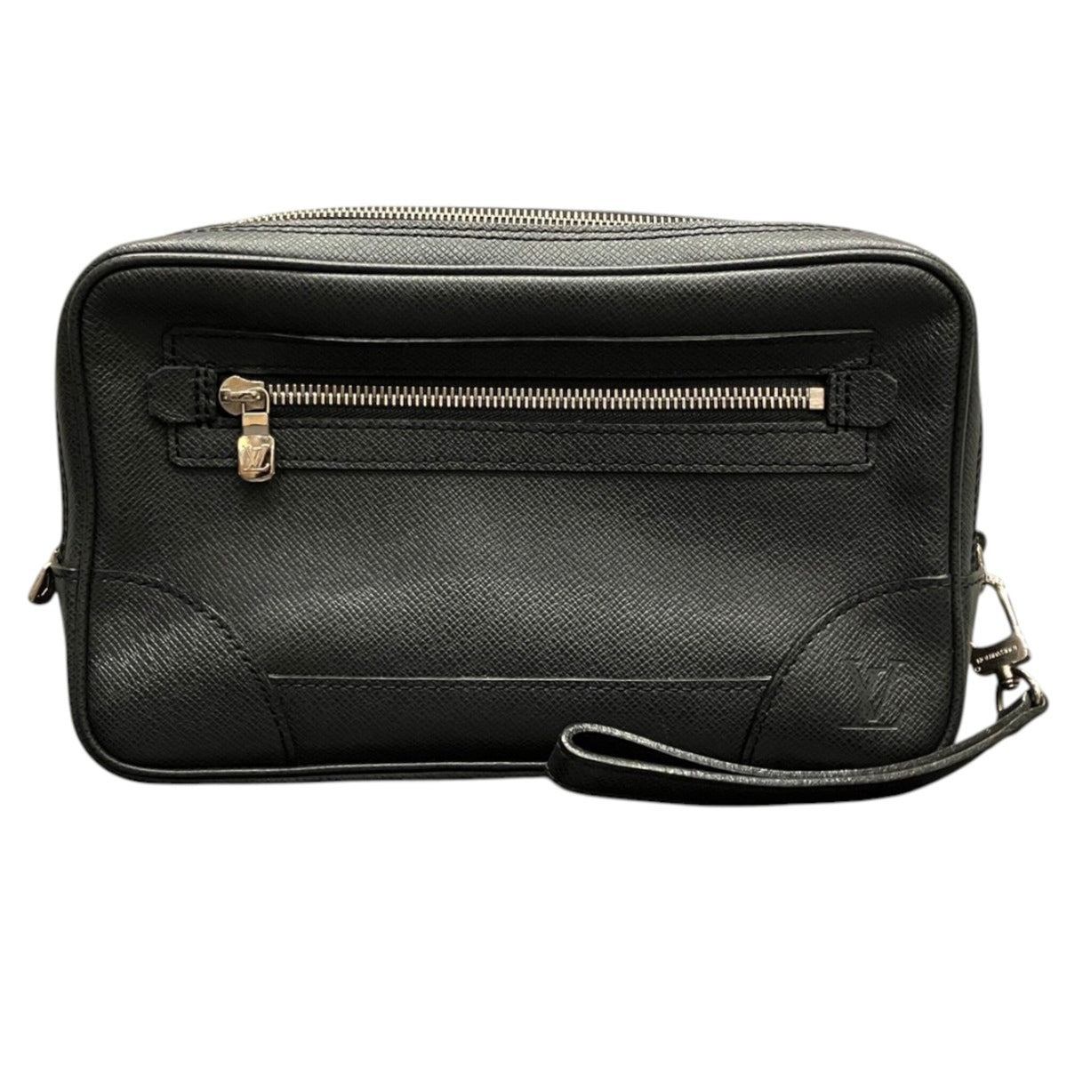 Louis Vuitton Taiga Ardoise Black Leather Clutch Bag (Pre-Owned)
