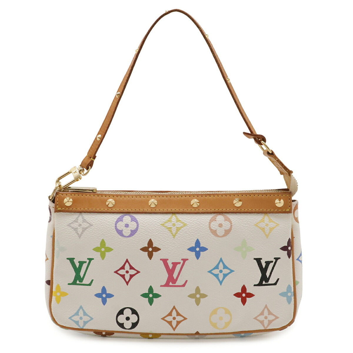 Louis Vuitton Blanc Monogram Multi-Color White Canvas Handbag Pochette Pouch (Pre-Owned)