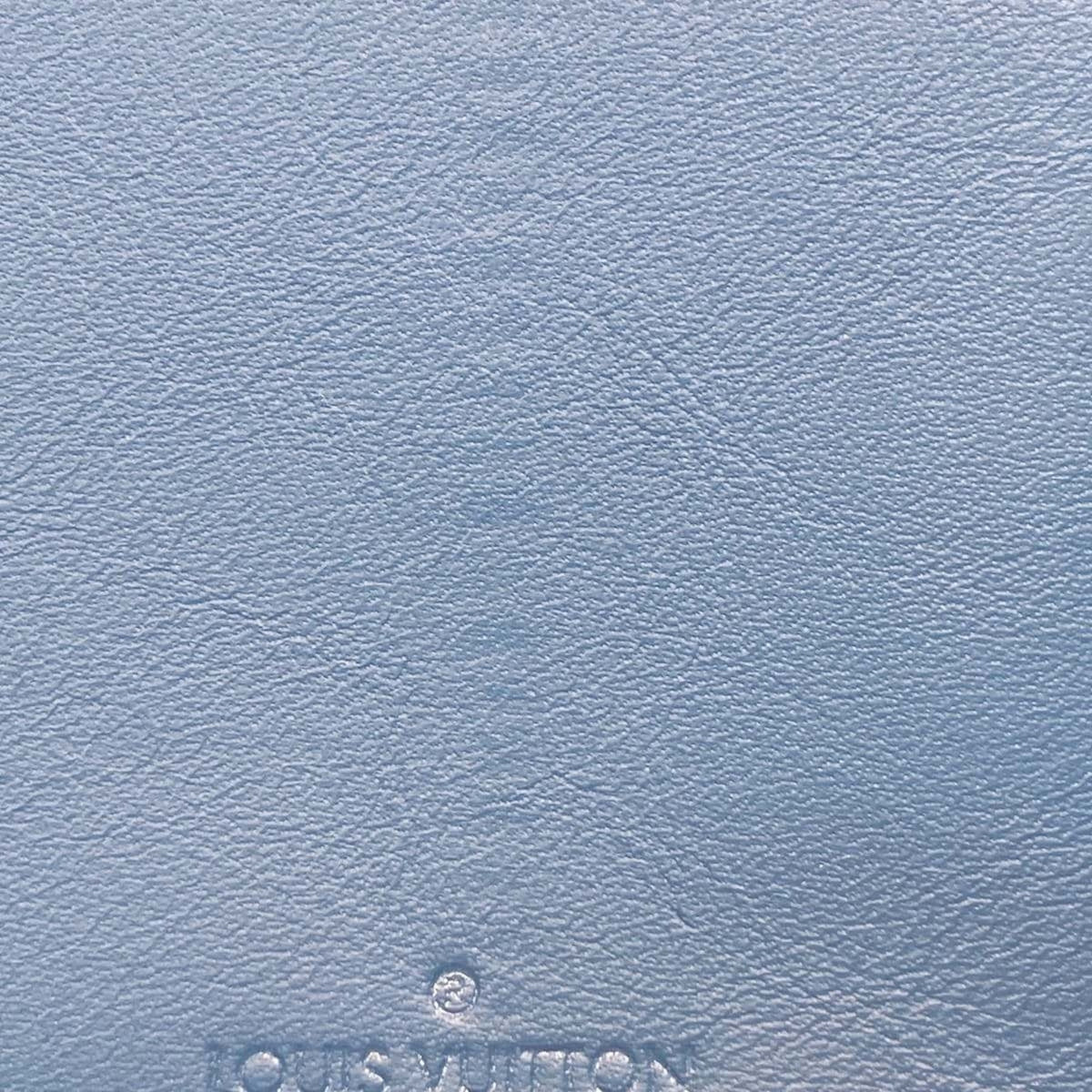Louis Vuitton Taiga Blue Leather Long Wallet (Bi-Fold) (Pre-Owned)