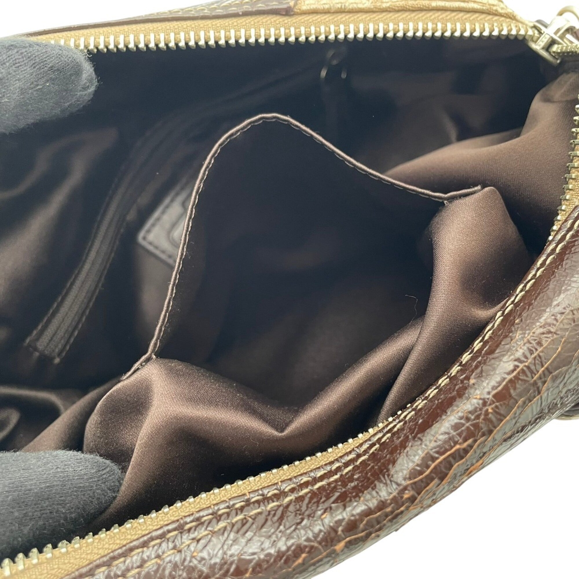 Coach Beige Brown Canvas Leather Handbag Shoulder Bag (Pre-Owned)