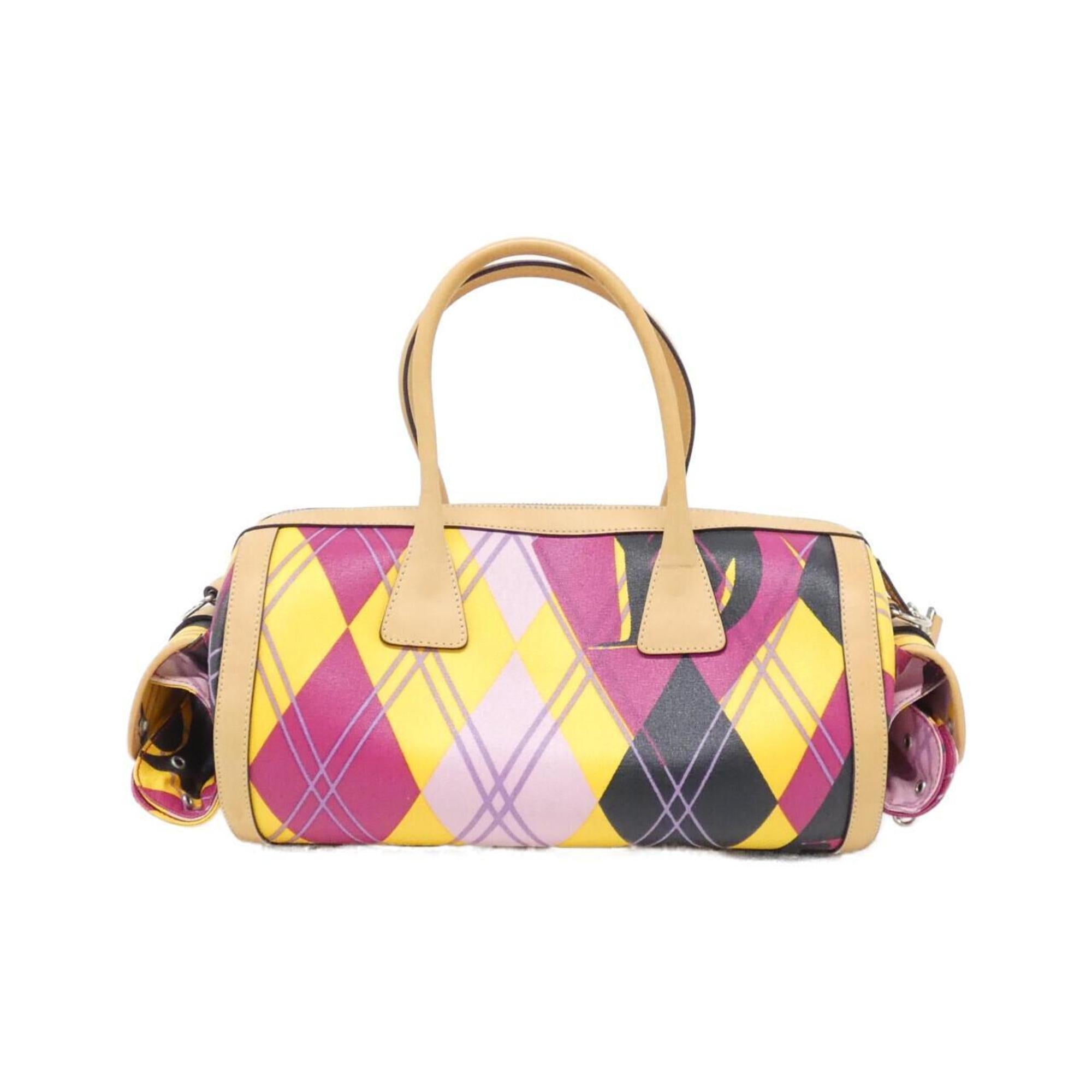 Christian Dior Multi-Color Coated Canvas Leather Boston Bag (Pre-Owned)