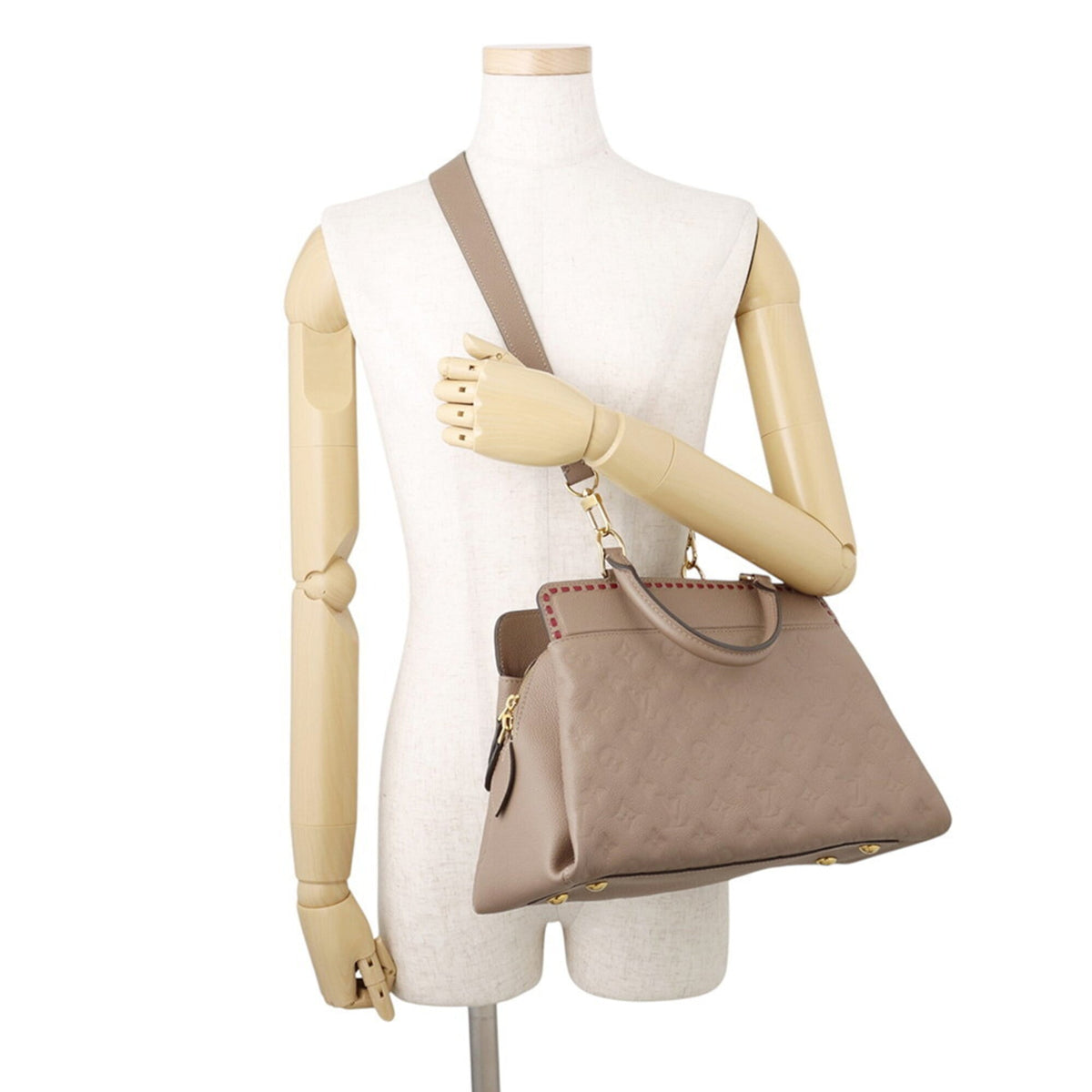 Louis Vuitton Taupe Monogram Empreinte Handbag Shoulder Bag (Pre-Owned)