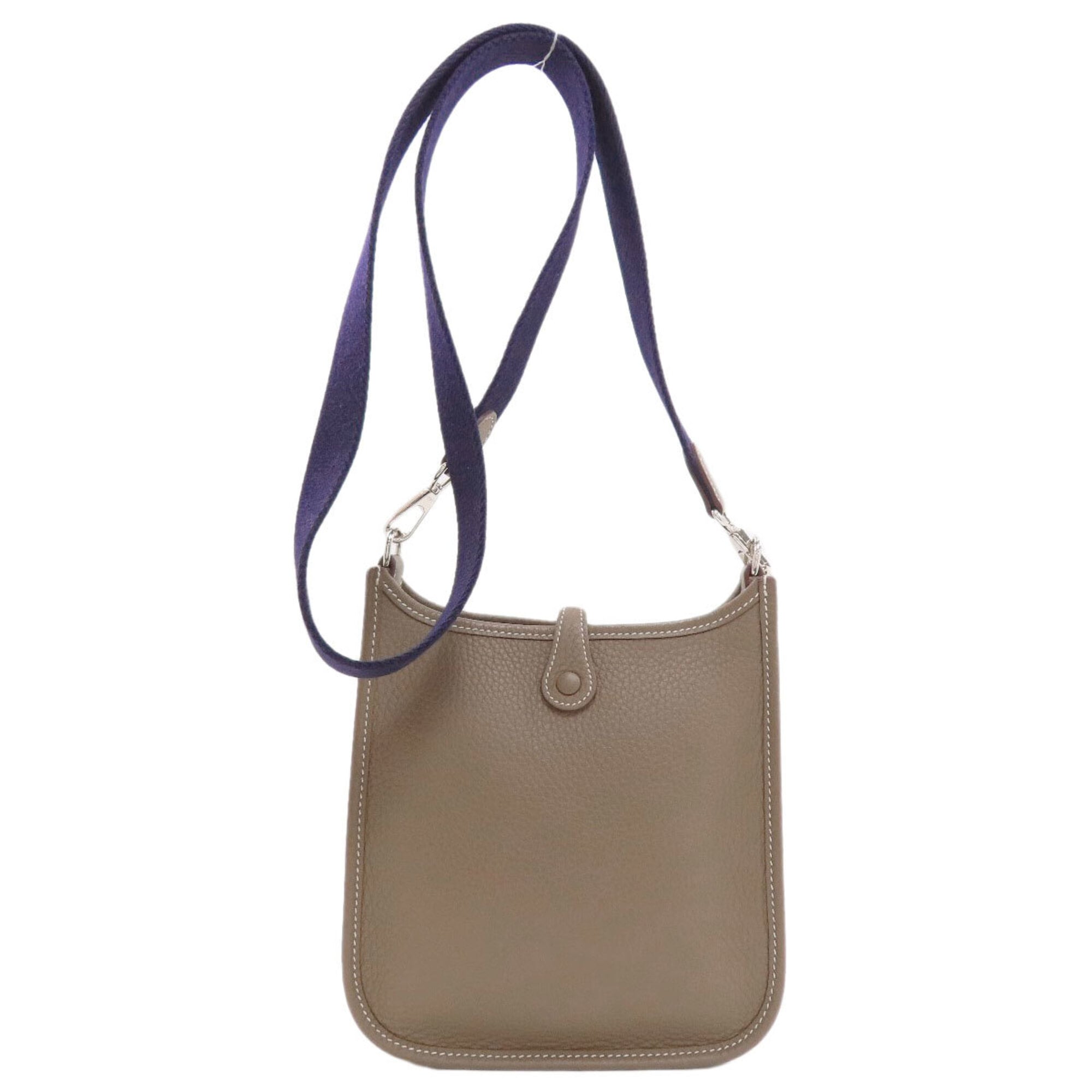 Hermes Etoupe Gray Leather Shoulder Bag (Pre-Owned)