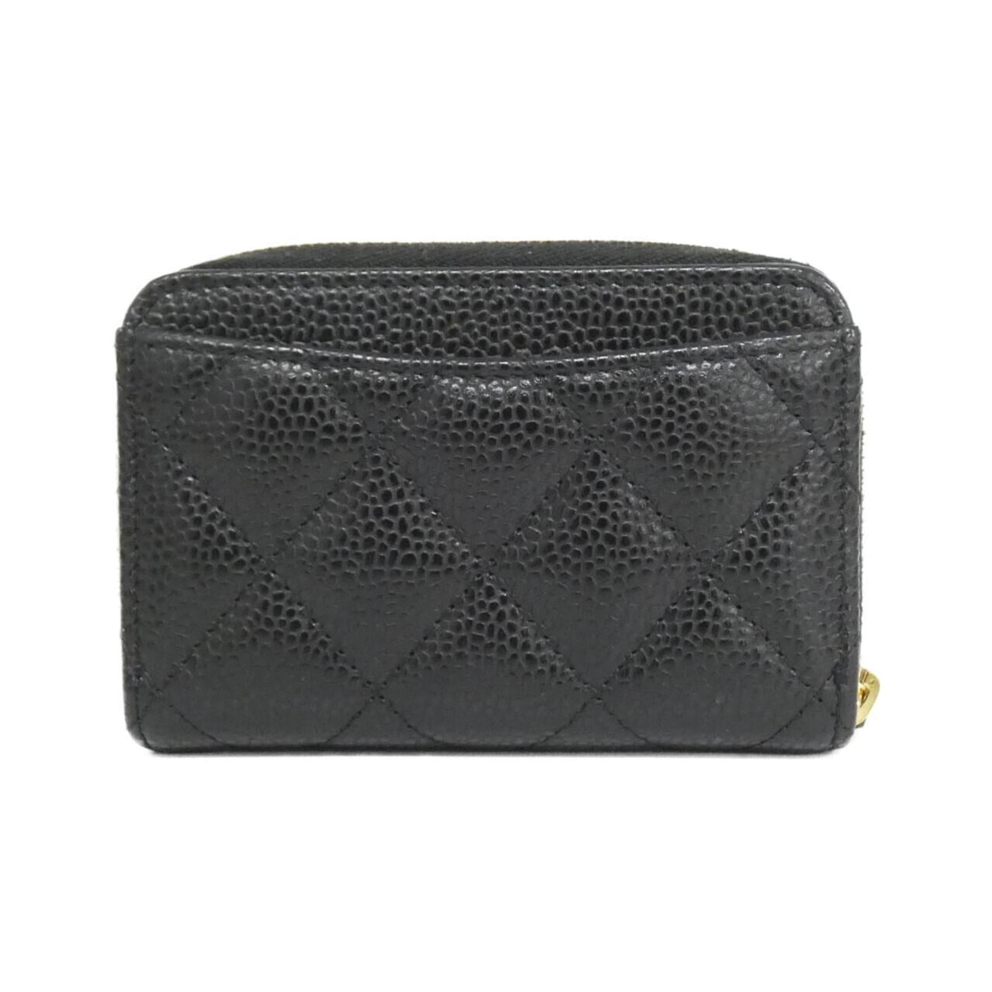 Chanel Black Grained Calfskin Coin Purse/Coin Case (Pre-Owned)