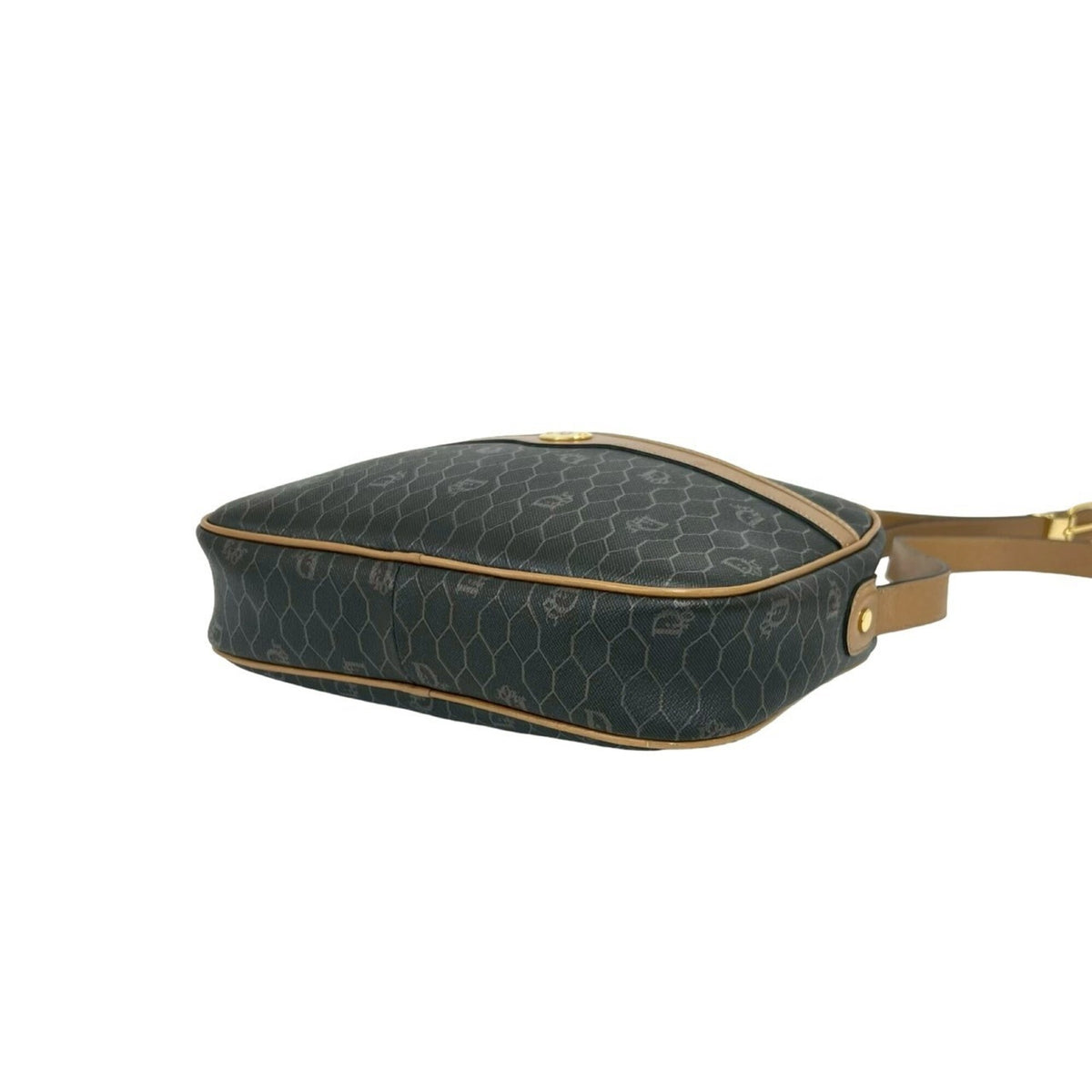 Christian Dior Brown Gray Leather Pvc Shoulder Bag (Pre-Owned)