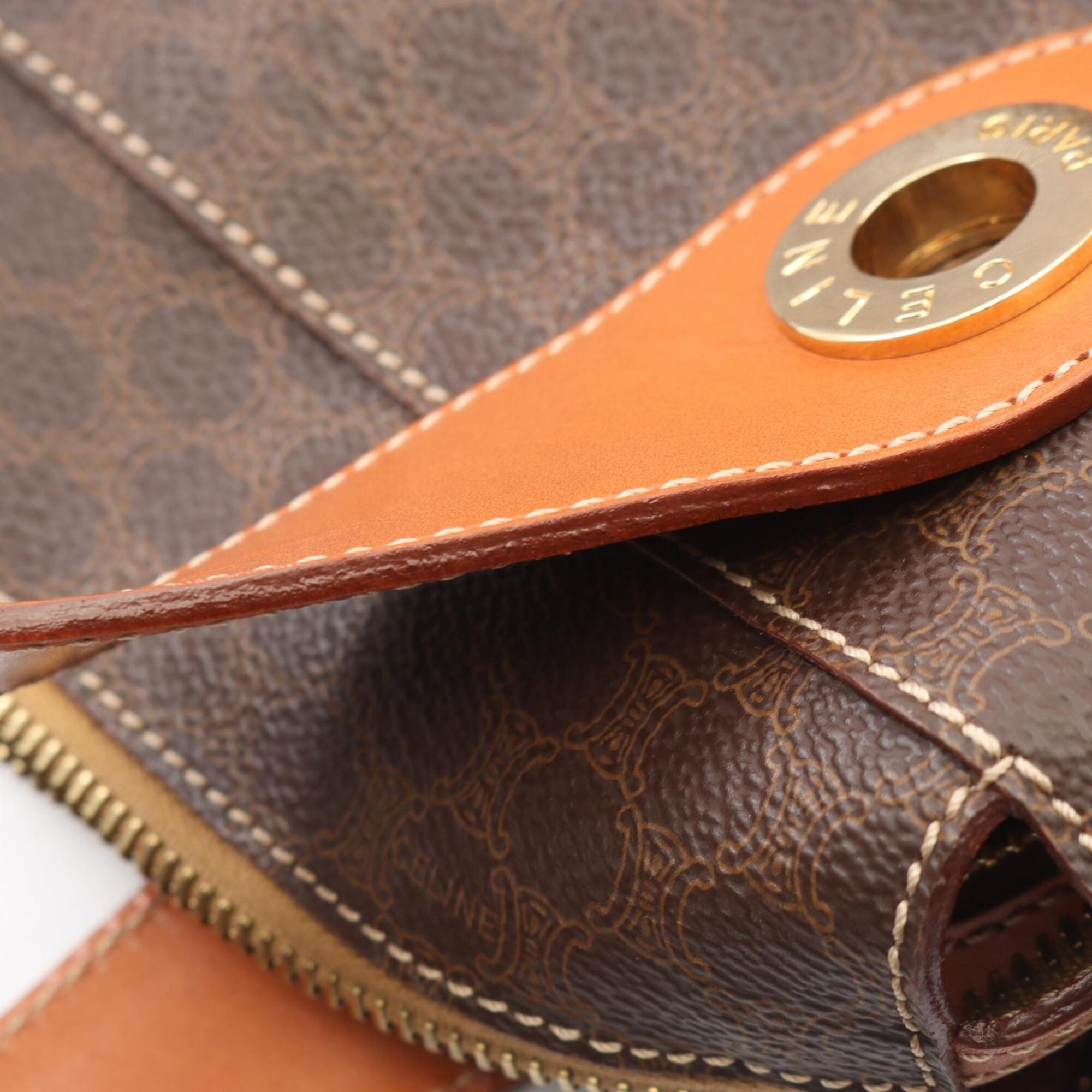 Celine Brown Coated Canvas Leather Handbag (Pre-Owned)