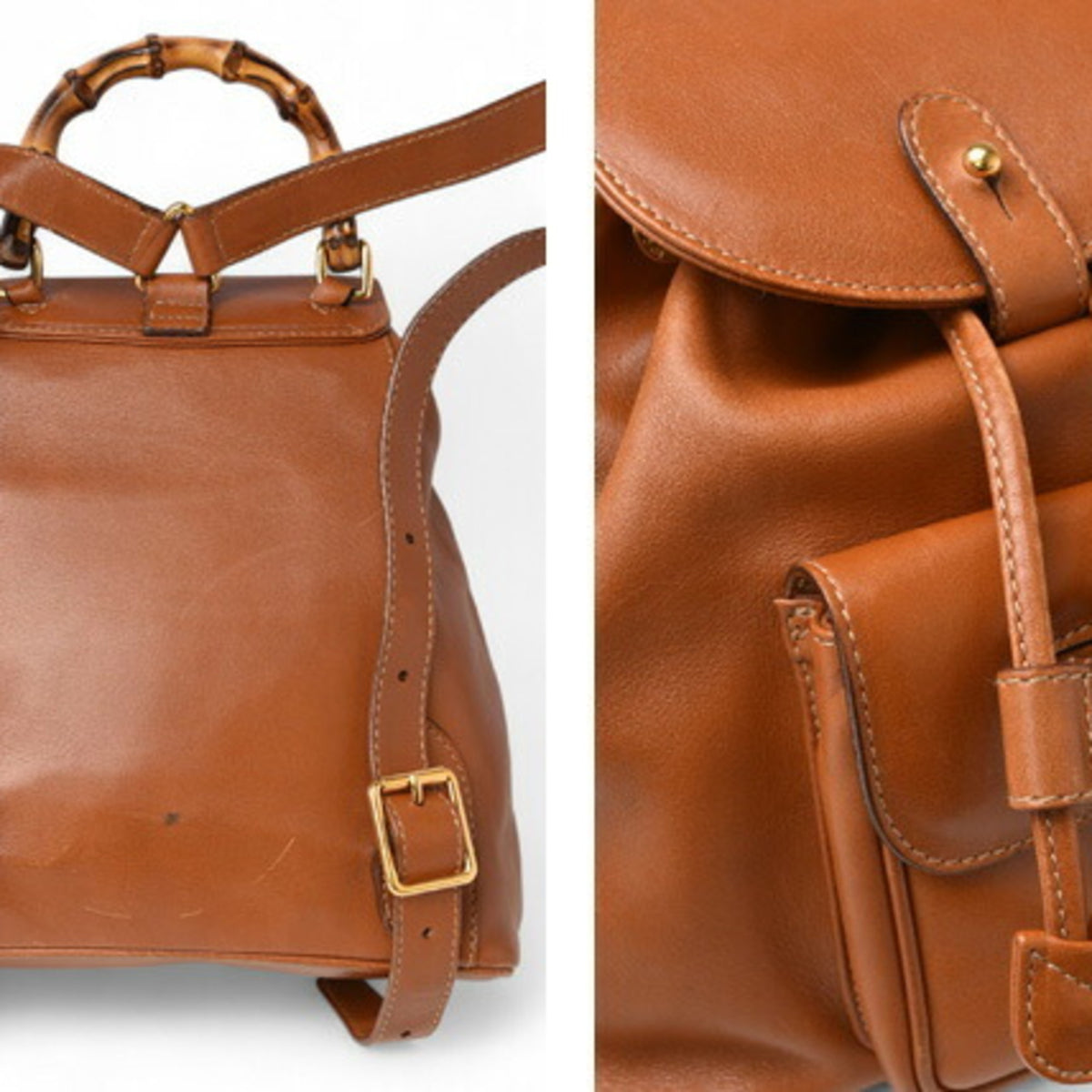 Gucci Brown Leather Backpack (Pre-Owned)