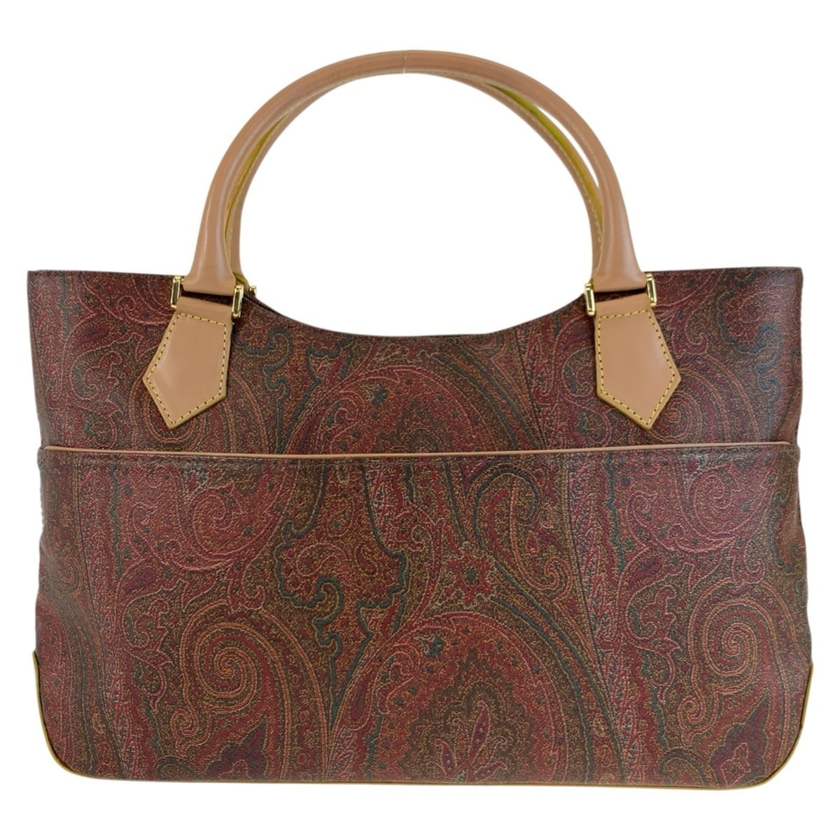 Etro Brown Pvc Handbag Tote Bag (Pre-Owned)