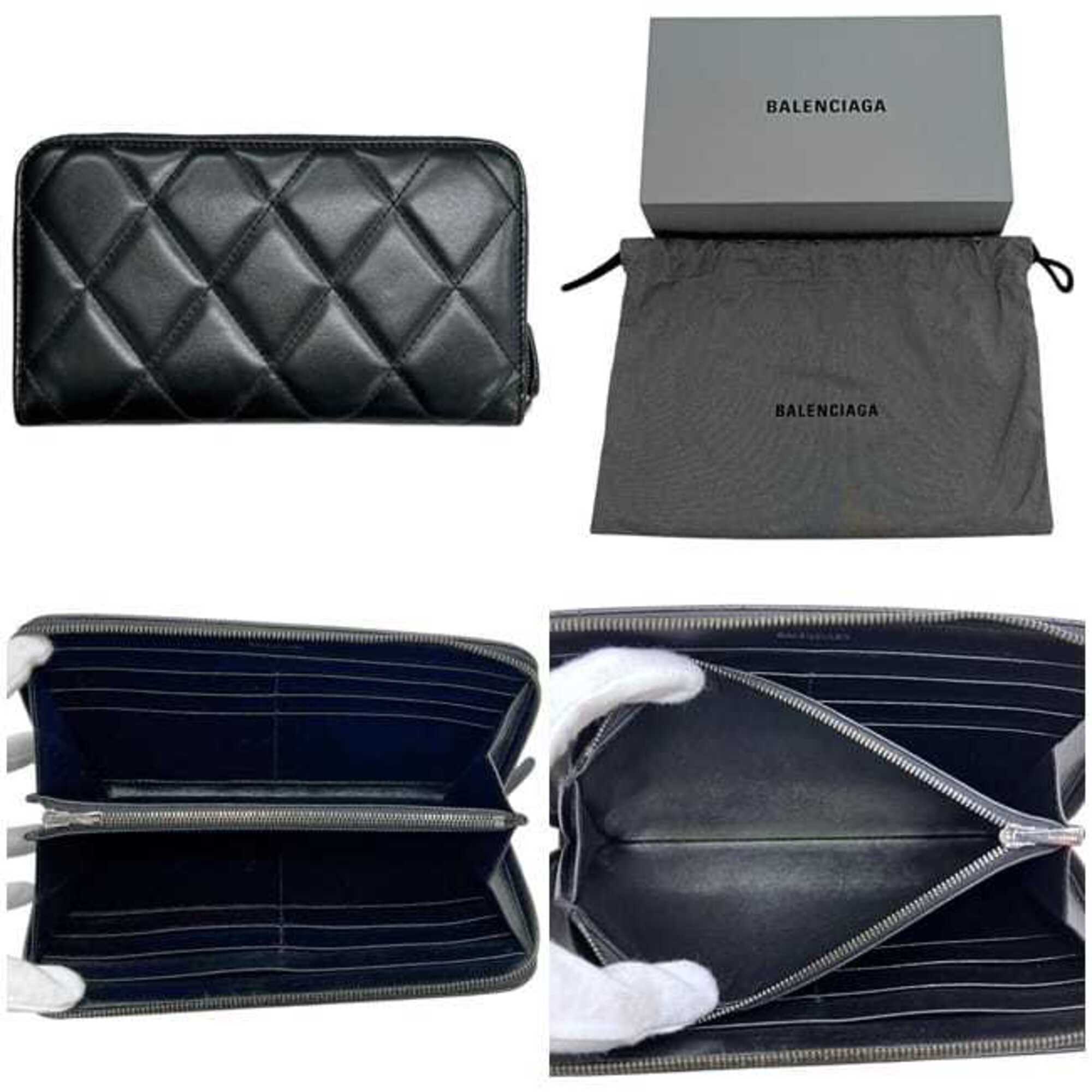 Balenciaga Black Leather Long Wallet (Bi-Fold) (Pre-Owned)