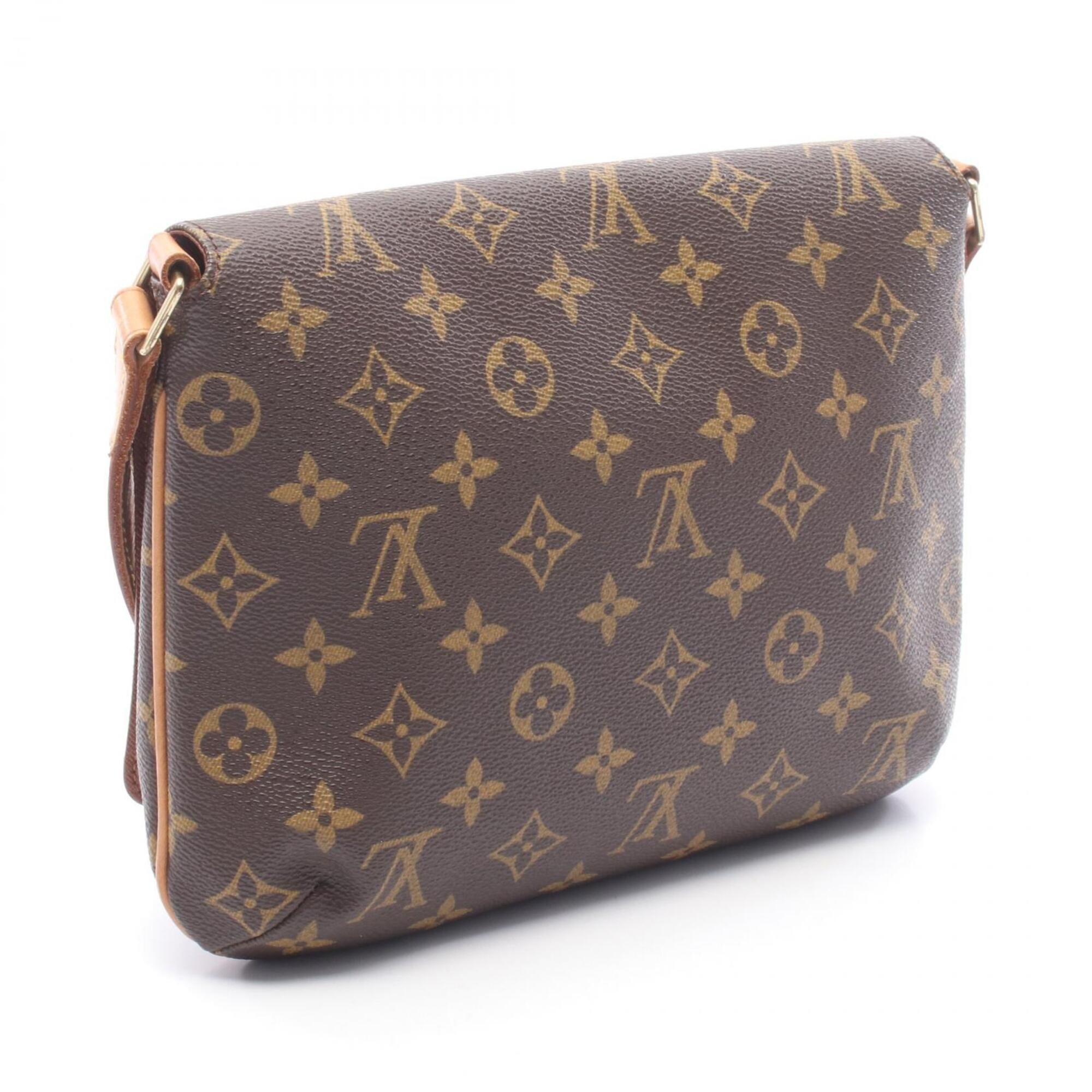 Louis Vuitton Brown Coated Canvas Leather Handbag Shoulder Bag (Pre-Owned)