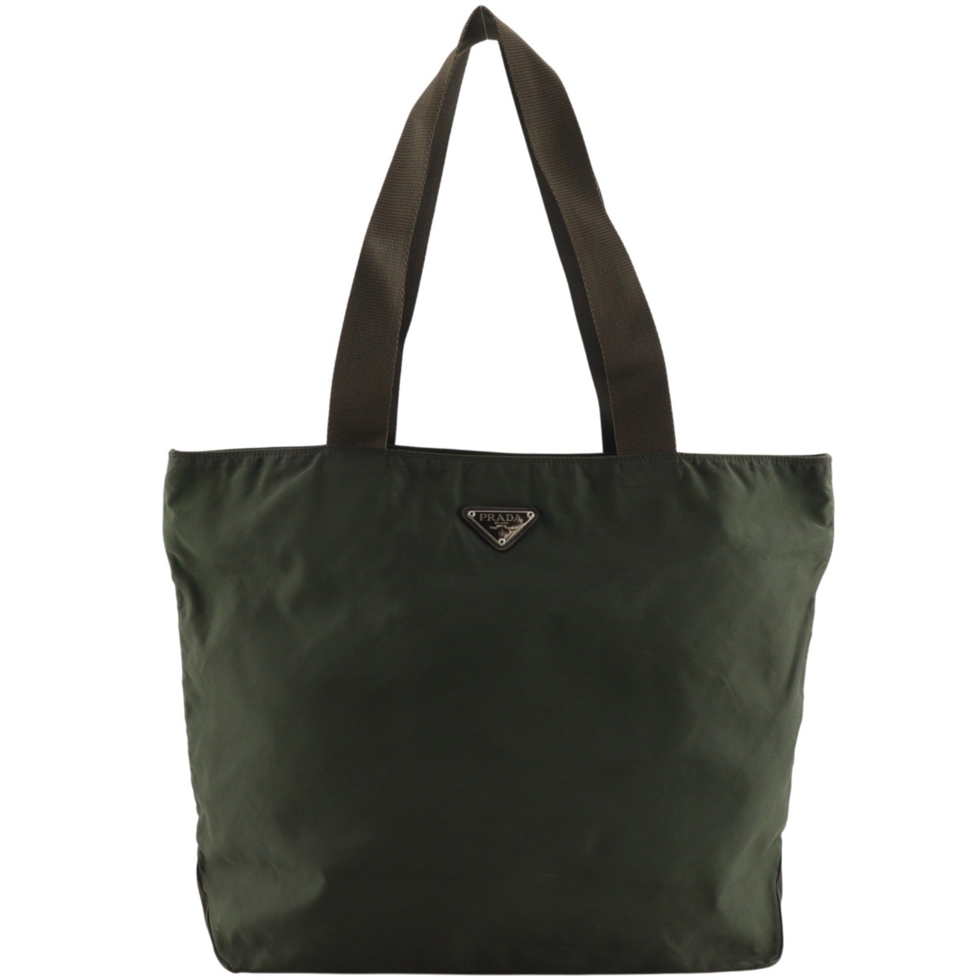 Prada Khaki Nylon Tote Bag (Pre-Owned)