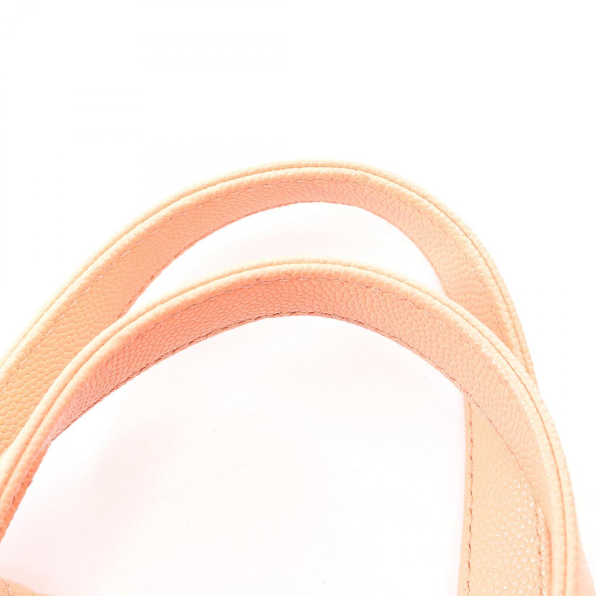 Chanel Orange Grained Calfskin Backpack Handbag (Pre-Owned)