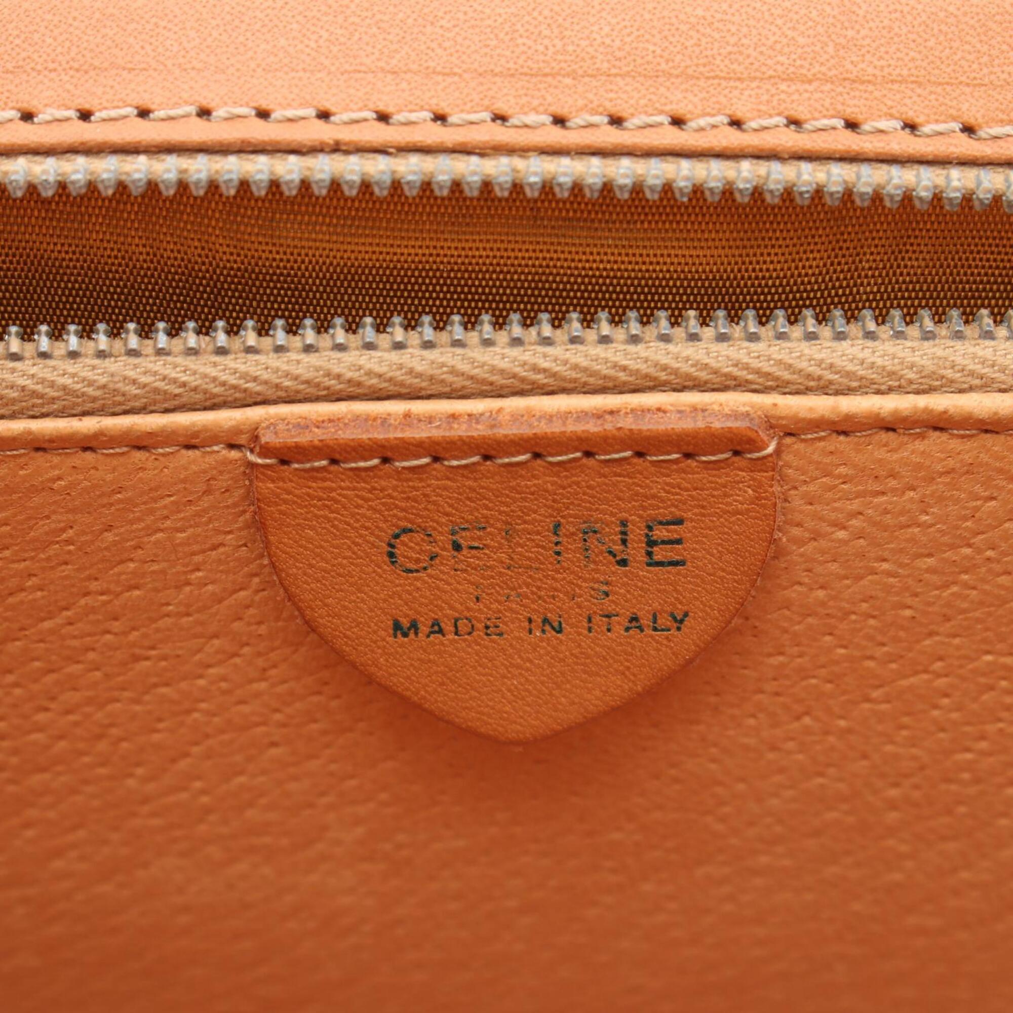 Celine Macadam Brown Coated Canvas Handbag (Pre-Owned)