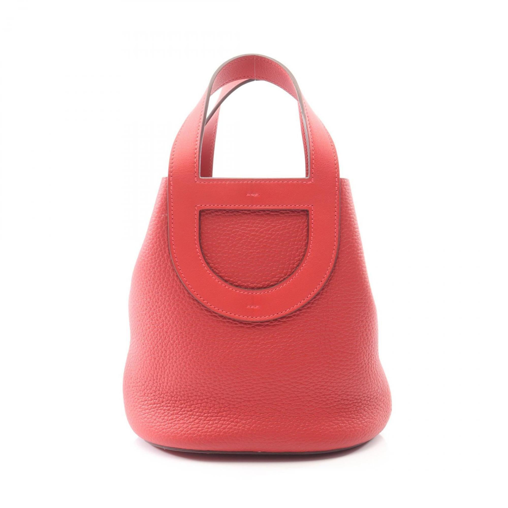 Hermes Red Color Rouge Casaque Taurillon Clemence Leather Leather Handbag (Pre-Owned)
