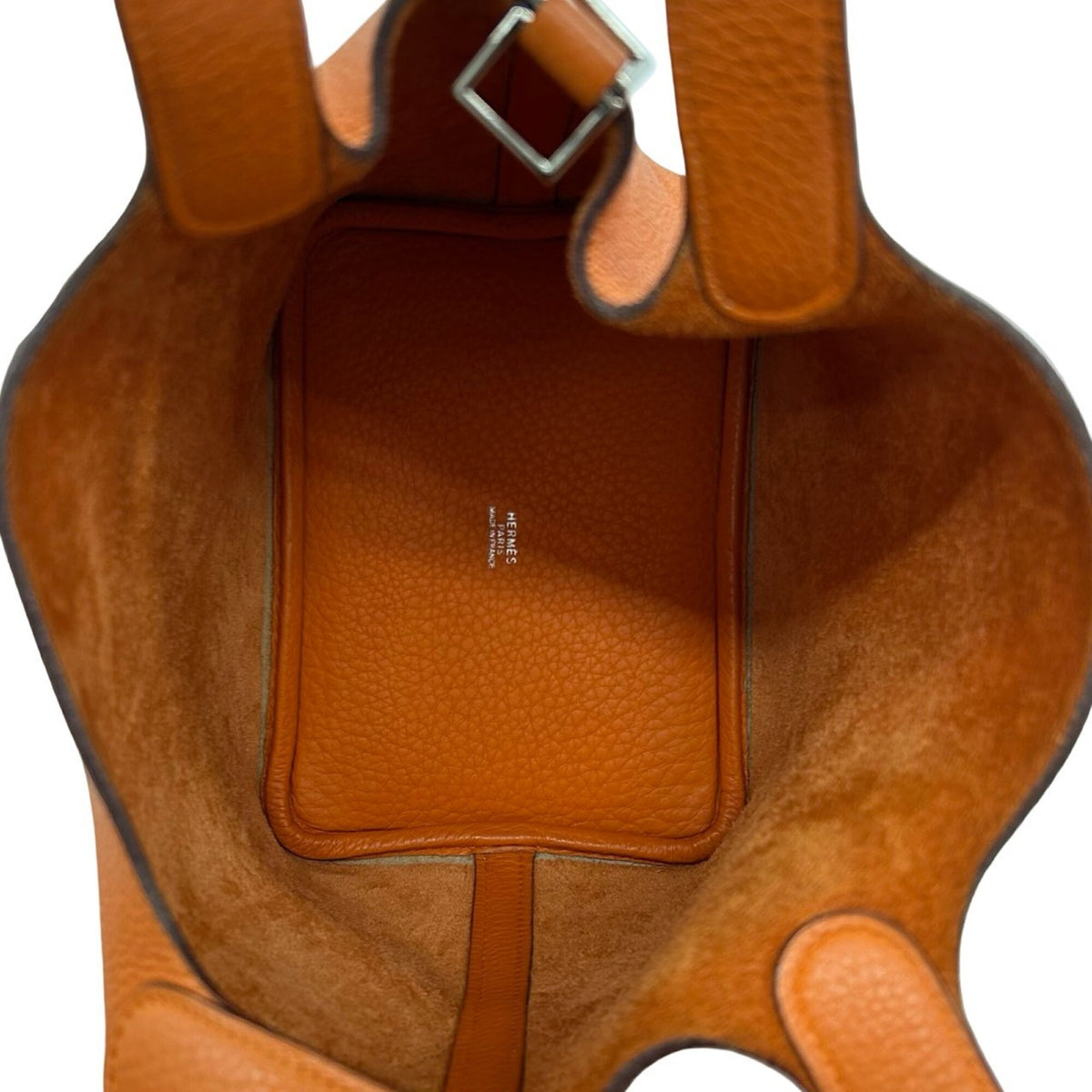 Hermes Orange Taurillon Clemence Leather Handbag Tote Bag (Pre-Owned)