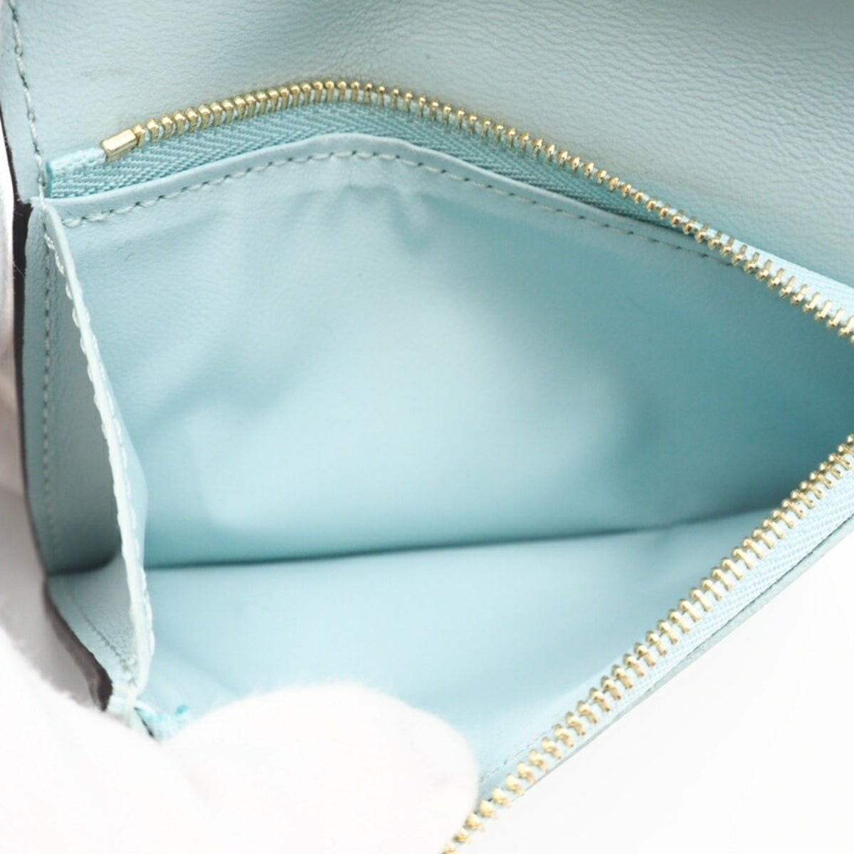 Louis Vuitton Taurillon Beige Blue Leather Wallet (Bi-Fold) (Pre-Owned)
