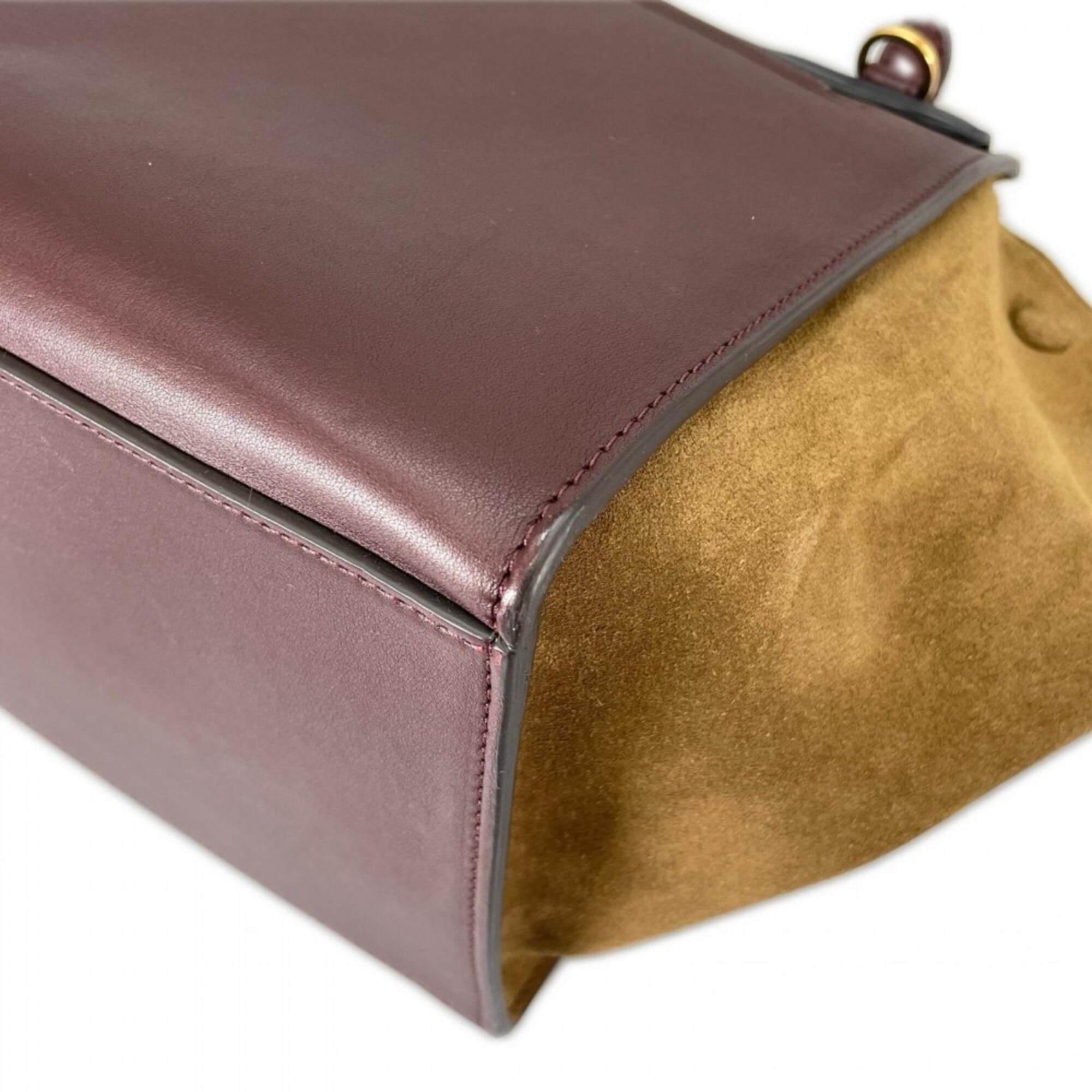 Celine Wine Leather Handbag (Pre-Owned)