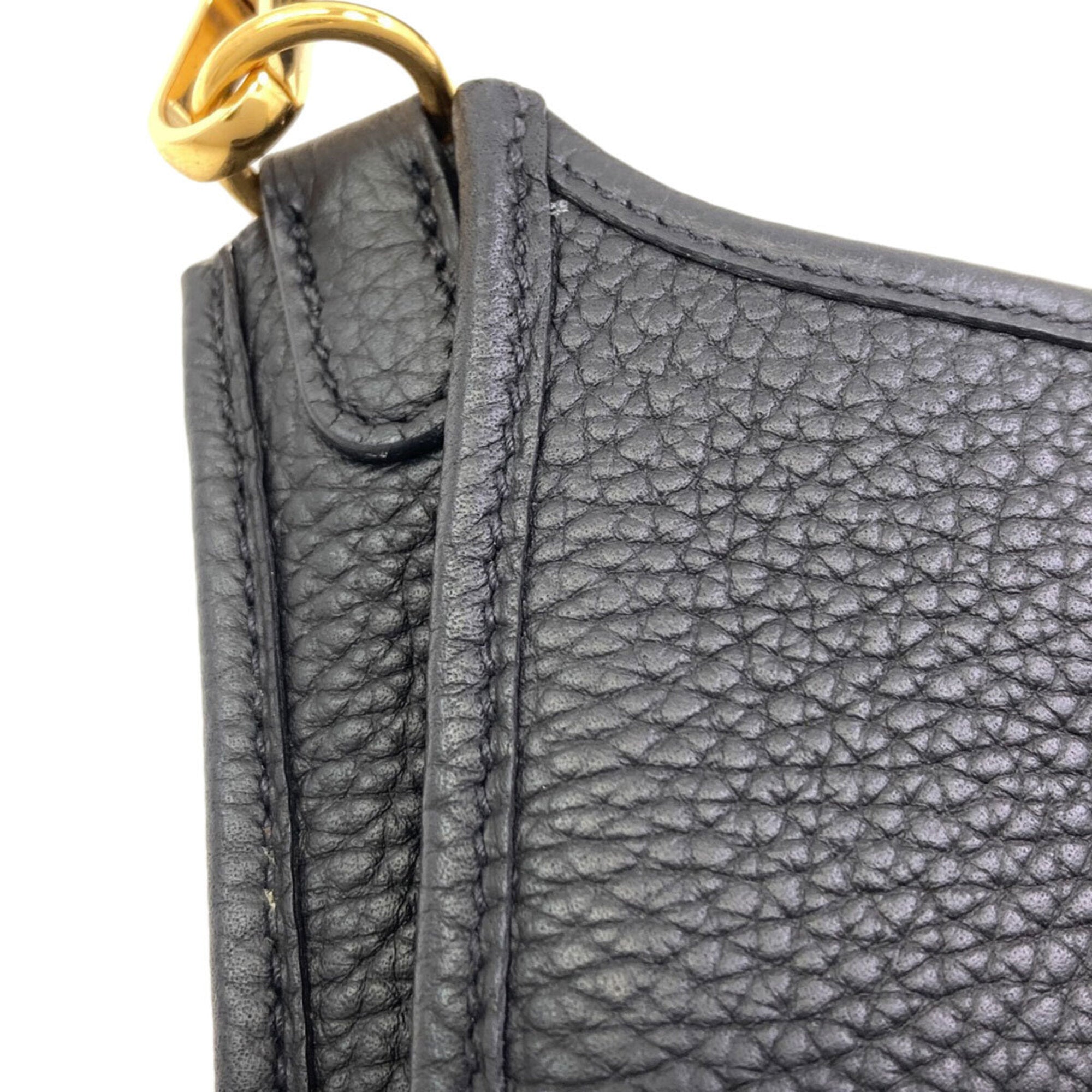 Hermes Black Taurillon Clemence Leather Shoulder Bag (Pre-Owned)