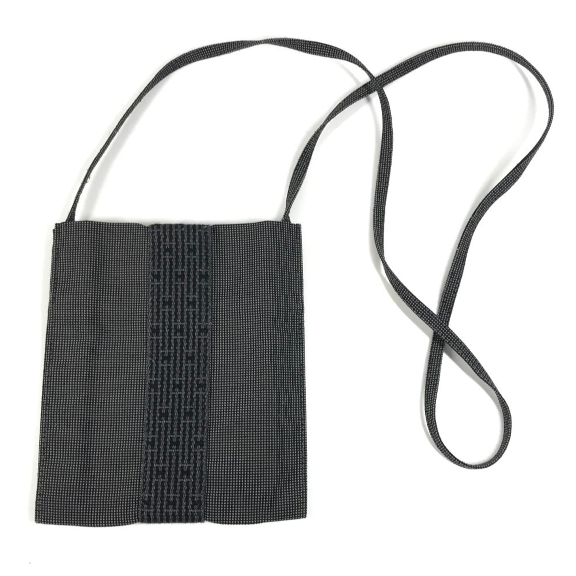 Hermes Gray Polyamide Polyester Pochette Shoulder Bag (Pre-Owned)