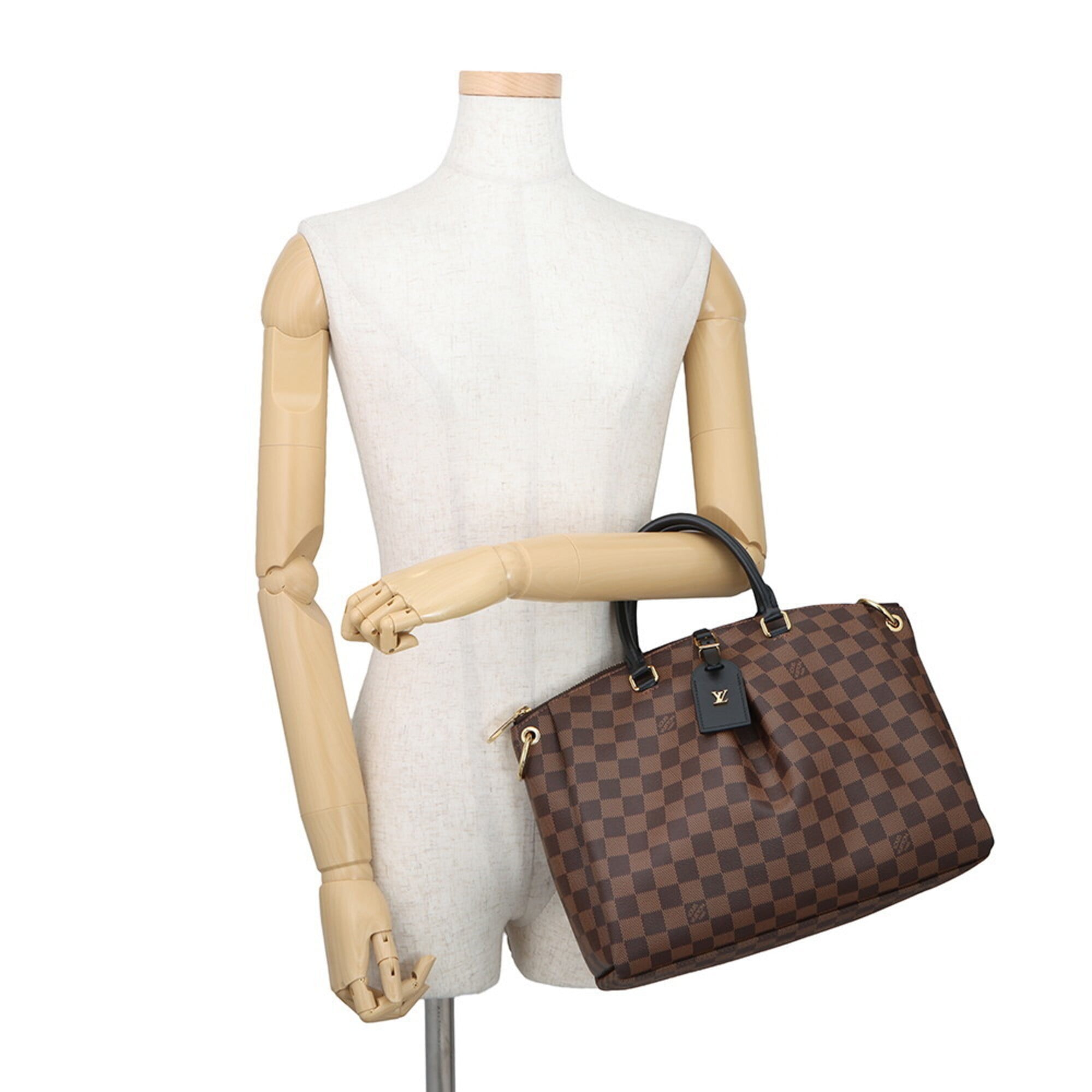 Louis Vuitton Damier Damier Canvas Ebene Noir Damier Canvas Handbag Shoulder Bag (Pre-Owned)