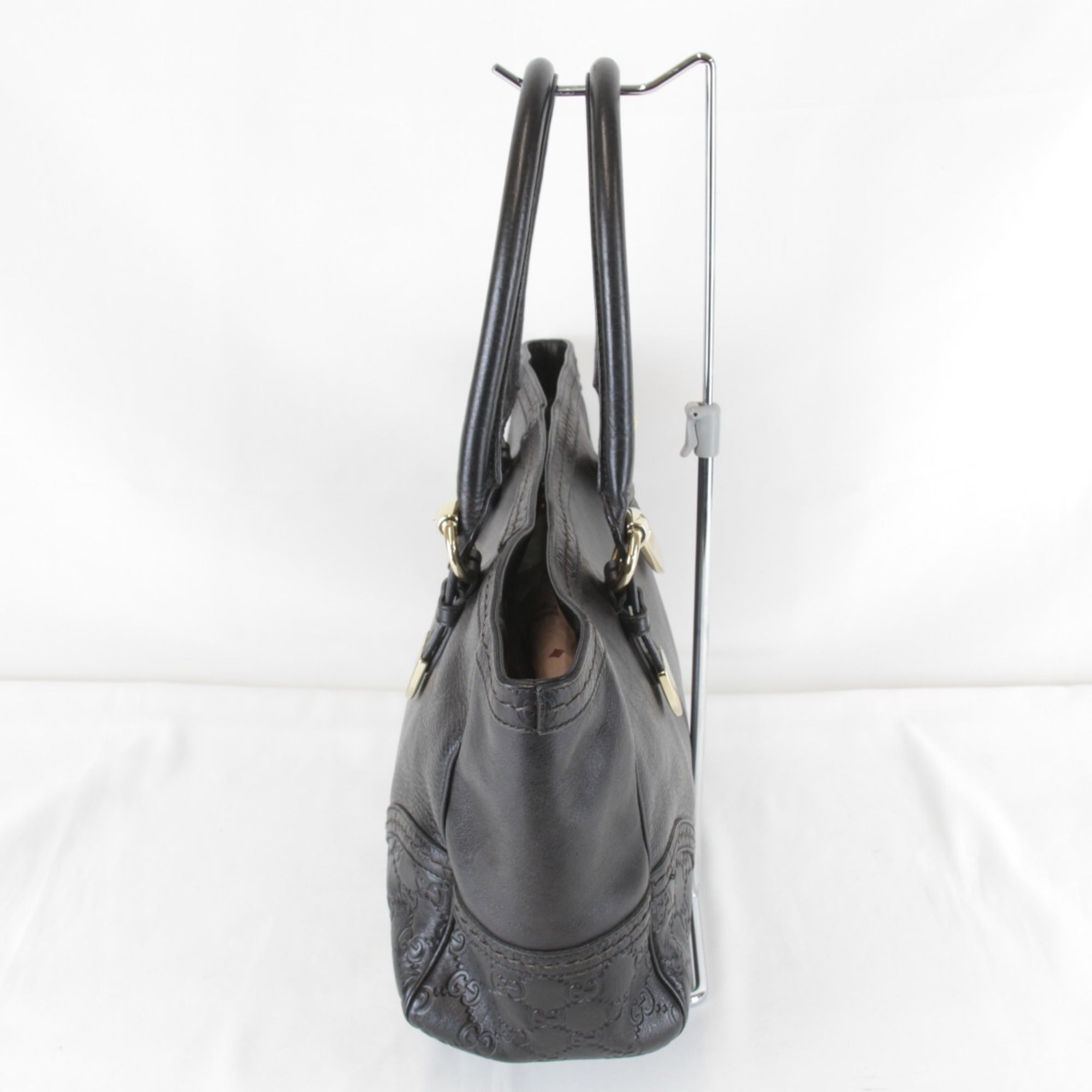 Gucci Guccissima Black Gg Leather Leather Tote Bag (Pre-Owned)
