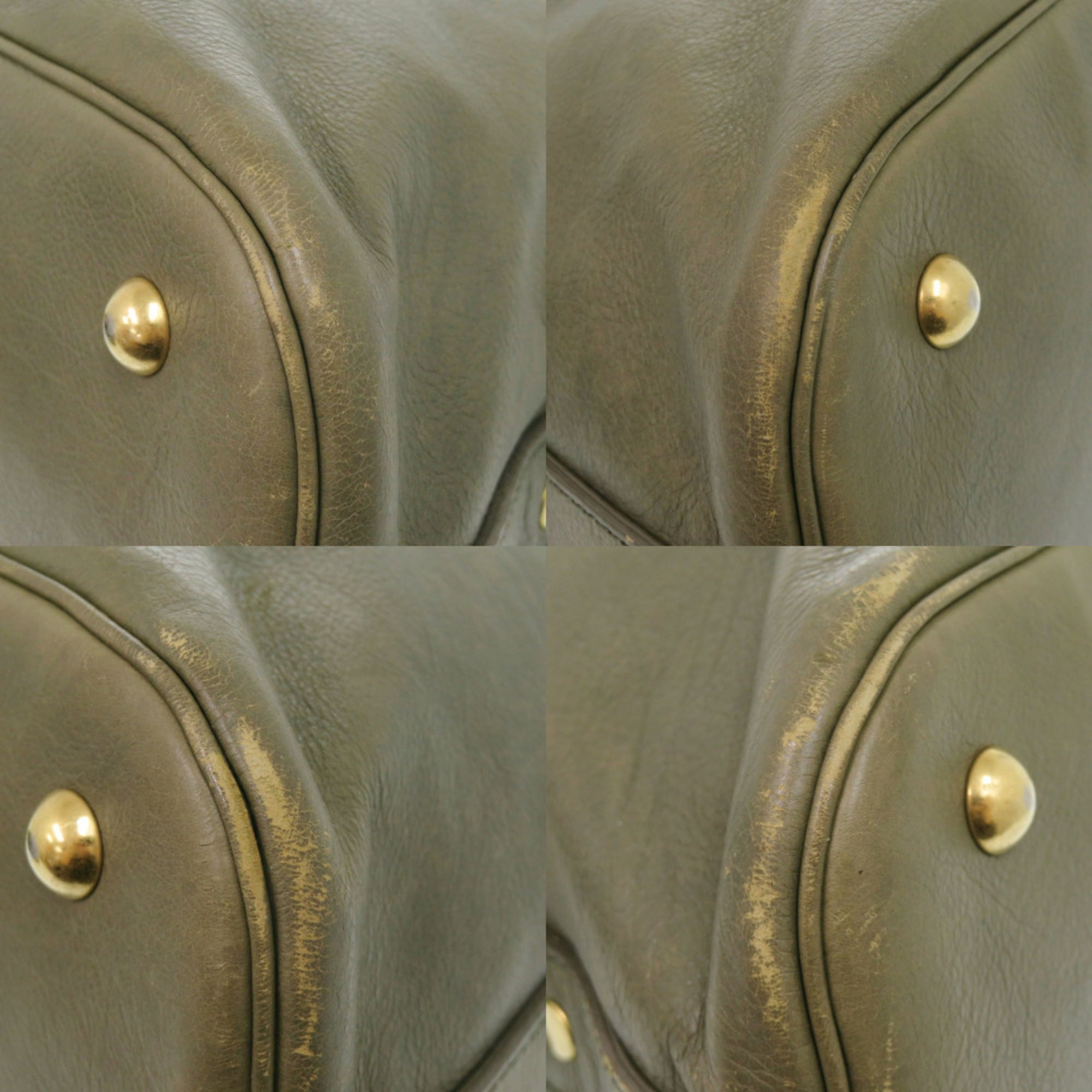Yves Saint Laurent Muse Olive Leather Handbag (Pre-Owned)