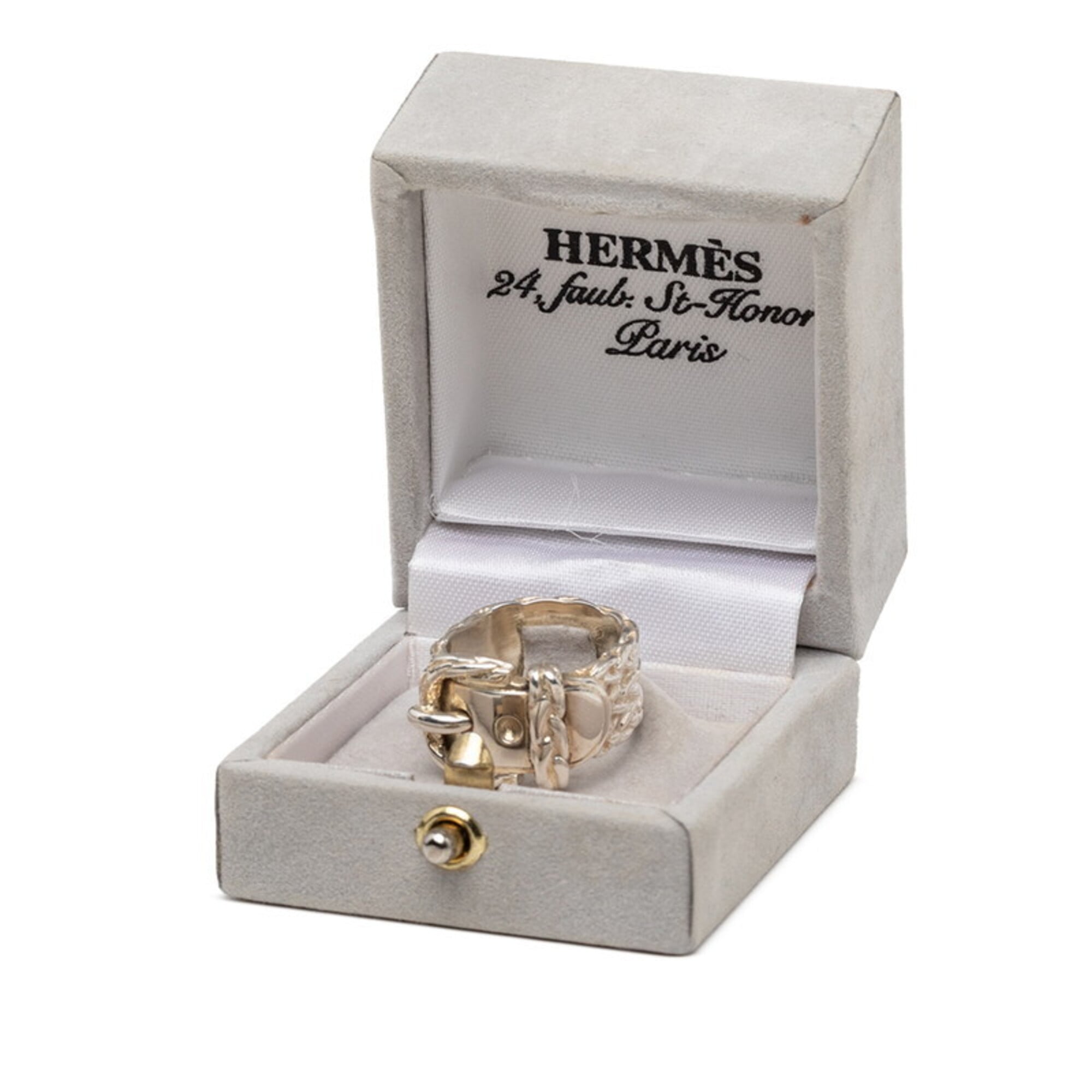 Hermes Silver 925 Band Ring (Pre-Owned)