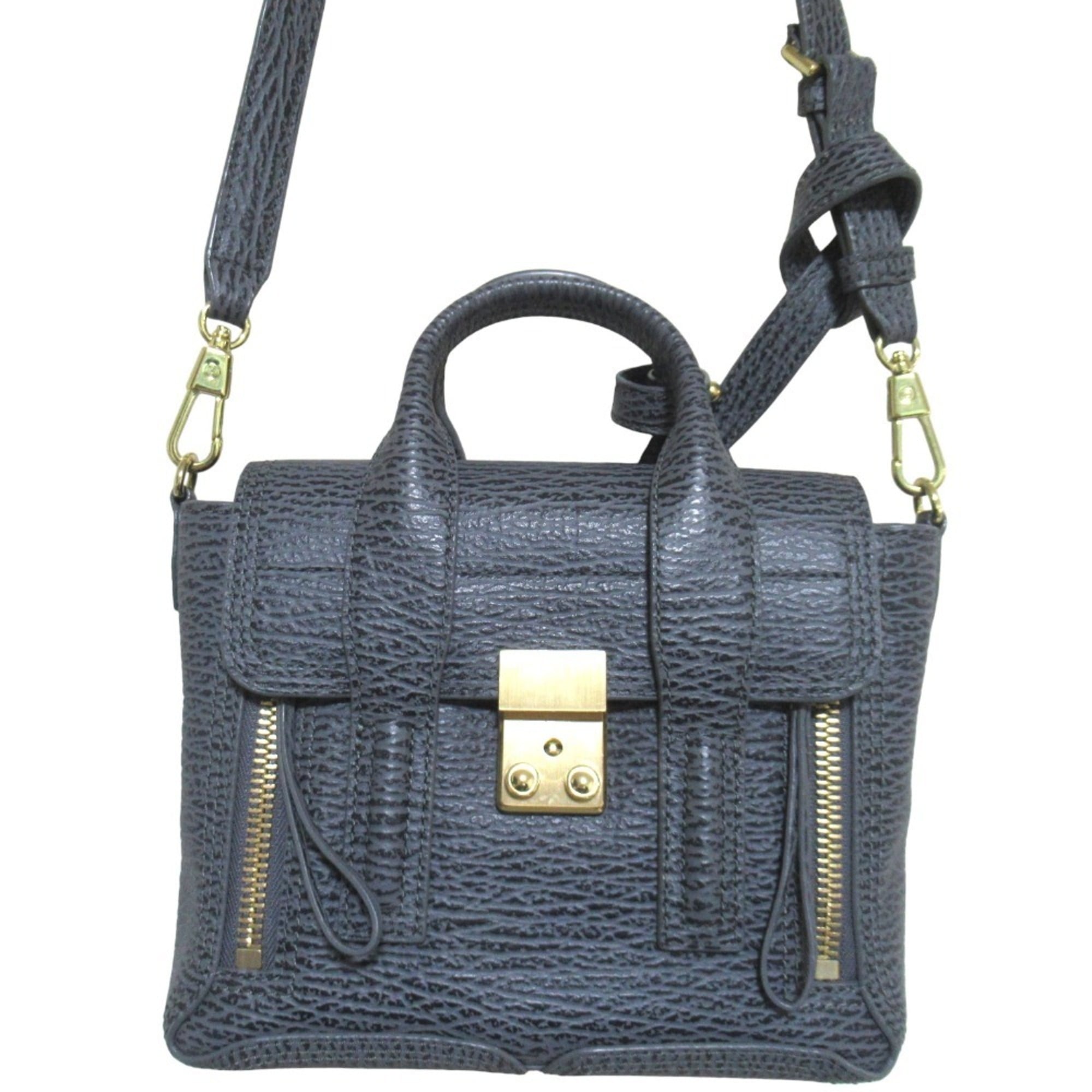 3.1 Phillip Lim Gray Leather Handbag Shoulder Bag (Pre-Owned)