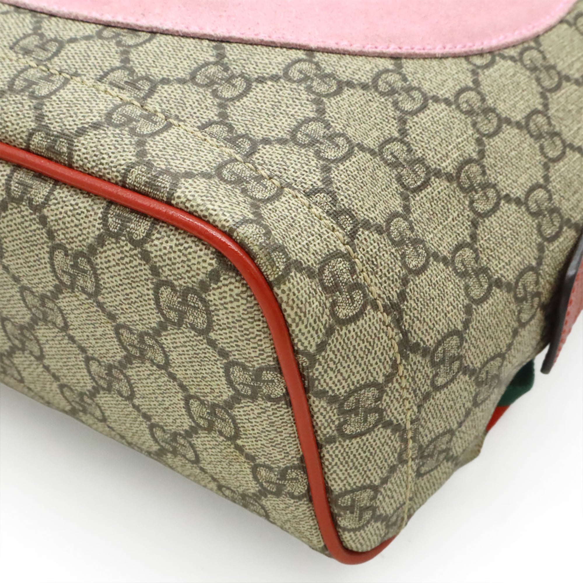 Gucci Beige Green Pink Gg Supreme Backpack (Pre-Owned)