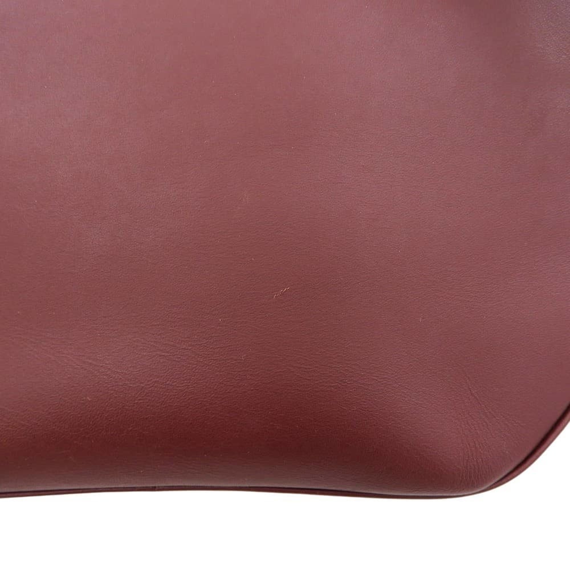 Cartier Bordeaux Leather Shoulder Bag (Pre-Owned)