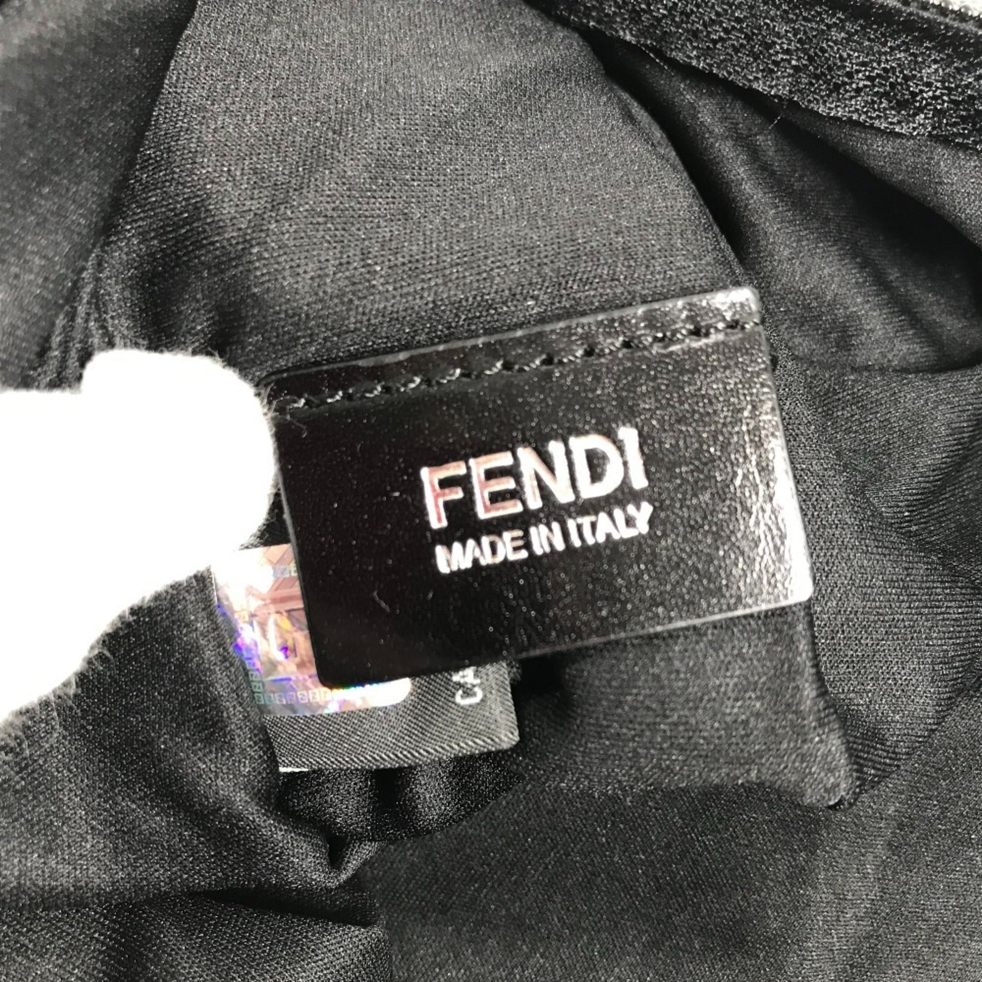 Fendi Black Leather Nylon Shoulder Bag (Pre-Owned)