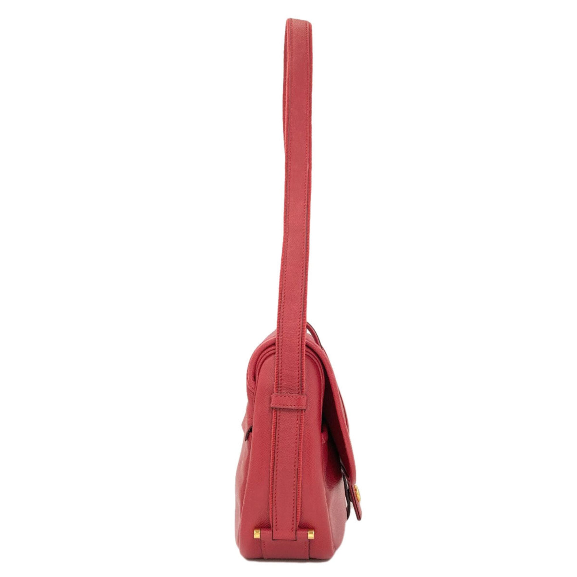 Hermes Red Color Courchevel Leather Shoulder Bag (Pre-Owned)