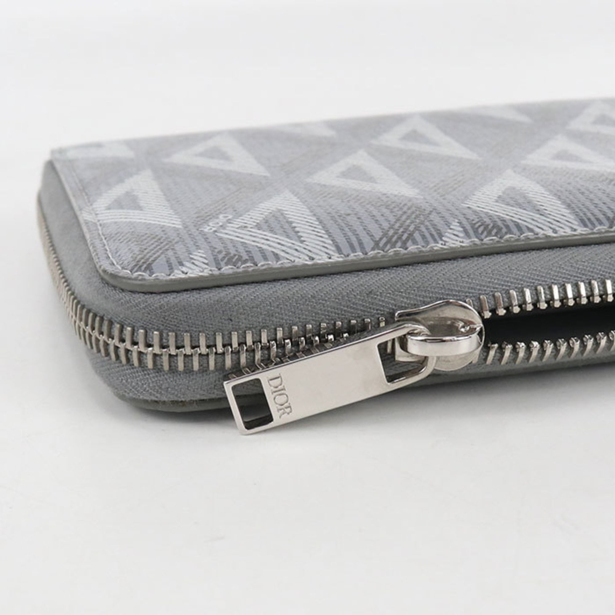 Christian Dior Gray Pvc Long Wallet (Bi-Fold) (Pre-Owned)