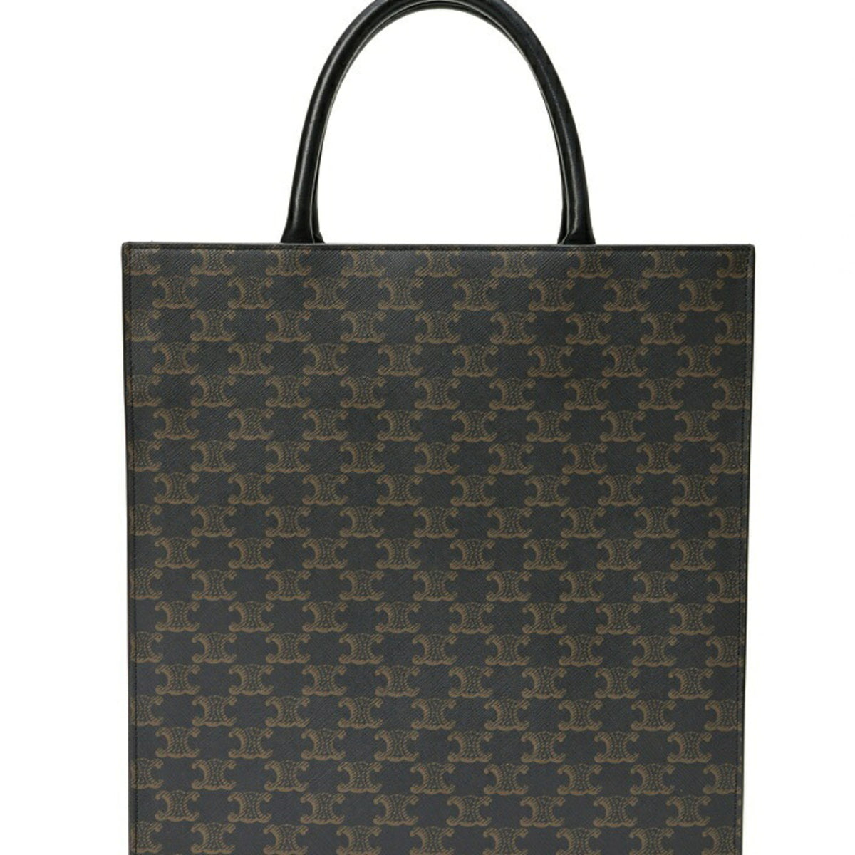 Celine Cabas Black Coated Canvas Leather Tote Bag (Pre-Owned)