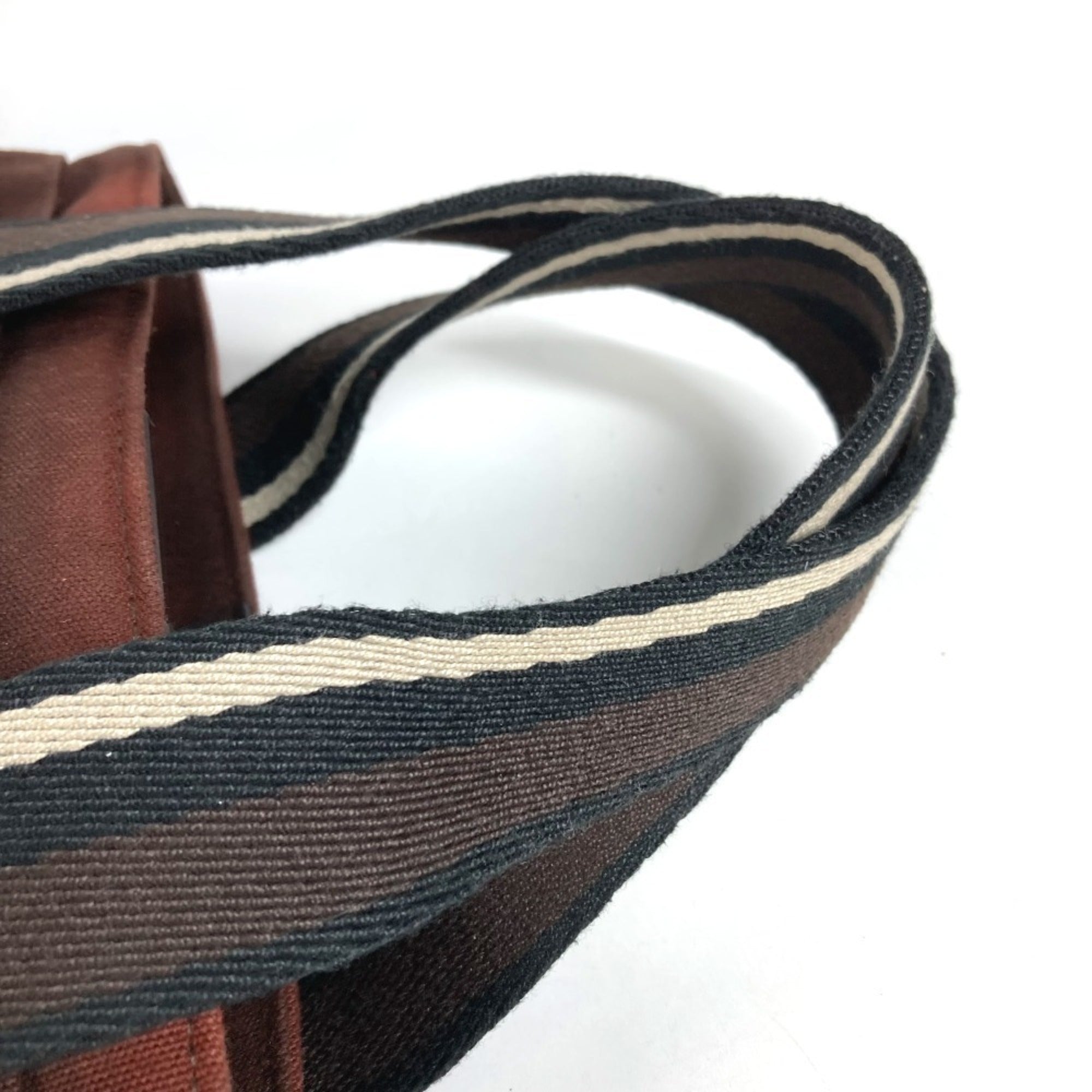 Hermes Brown Cotton Handbag Tote Bag (Pre-Owned)