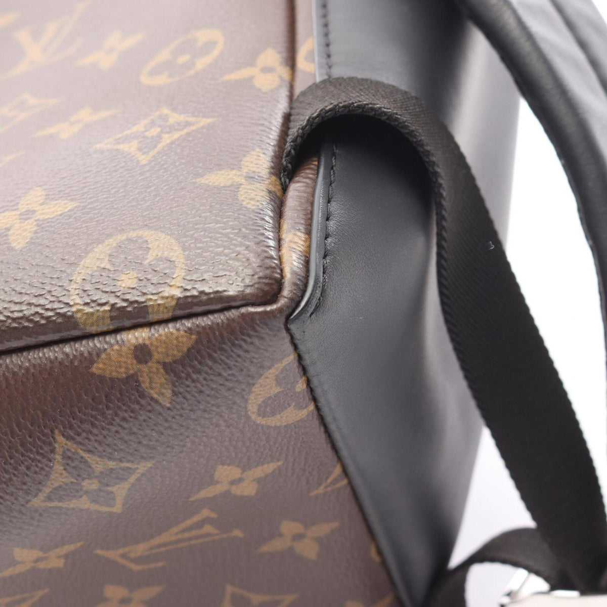 Louis Vuitton Black Brown Coated Canvas Leather Backpack Handbag (Pre-Owned)