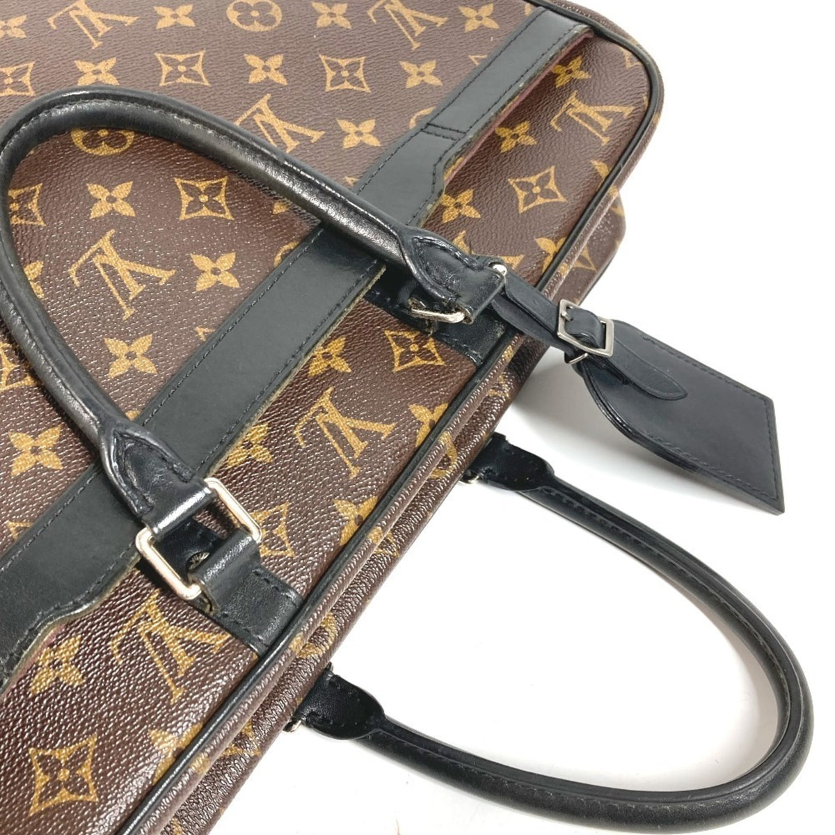 Louis Vuitton Black Brown Monogram Briefcase Handbag (Pre-Owned)